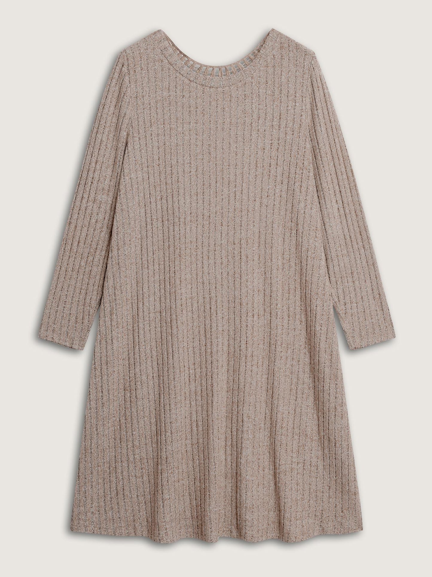 Lace Cut-Out Back Stretchy Knit Midi Dress