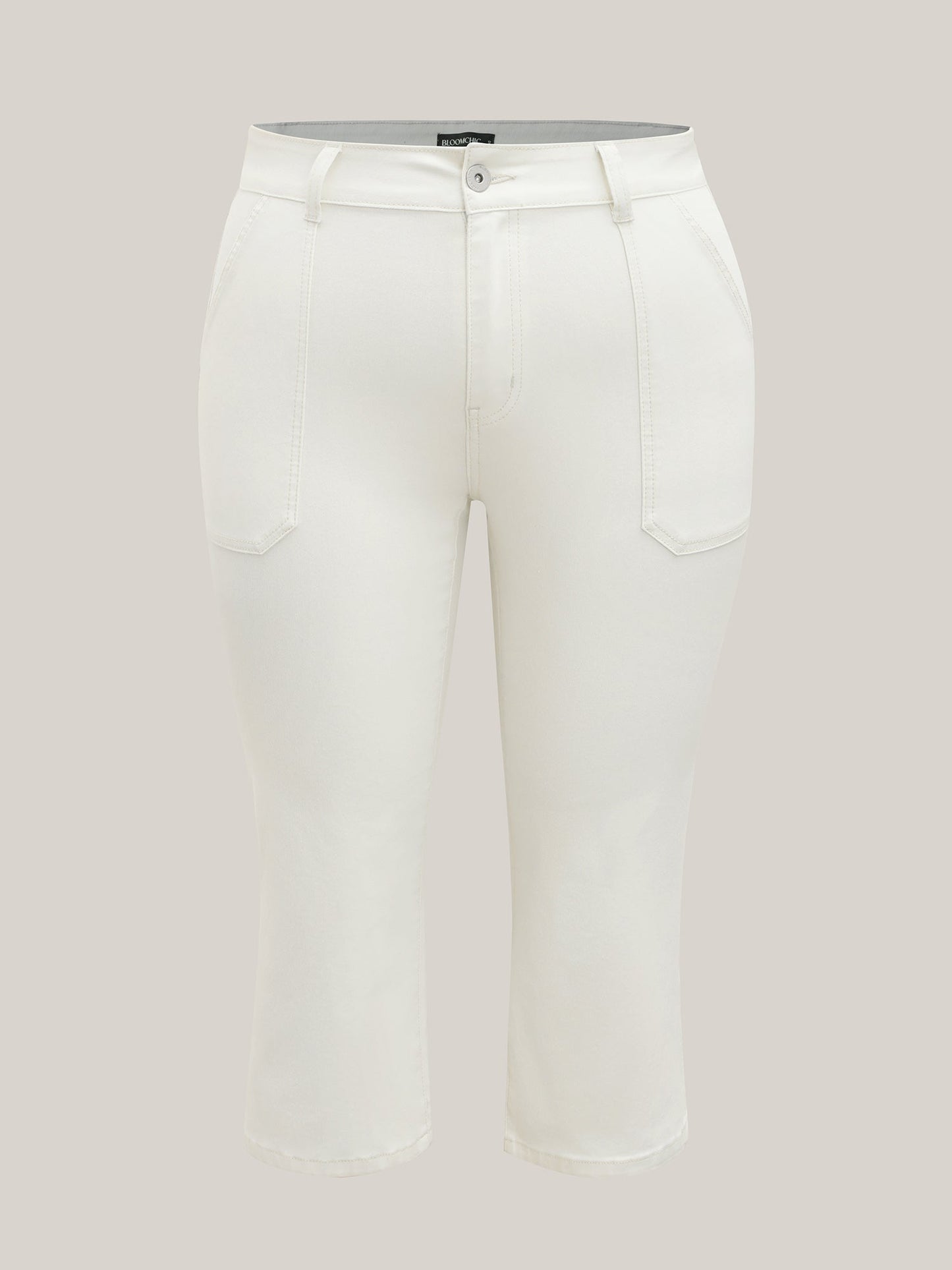 Cotton Cropped Straight-Leg Mid-Rise Jeans