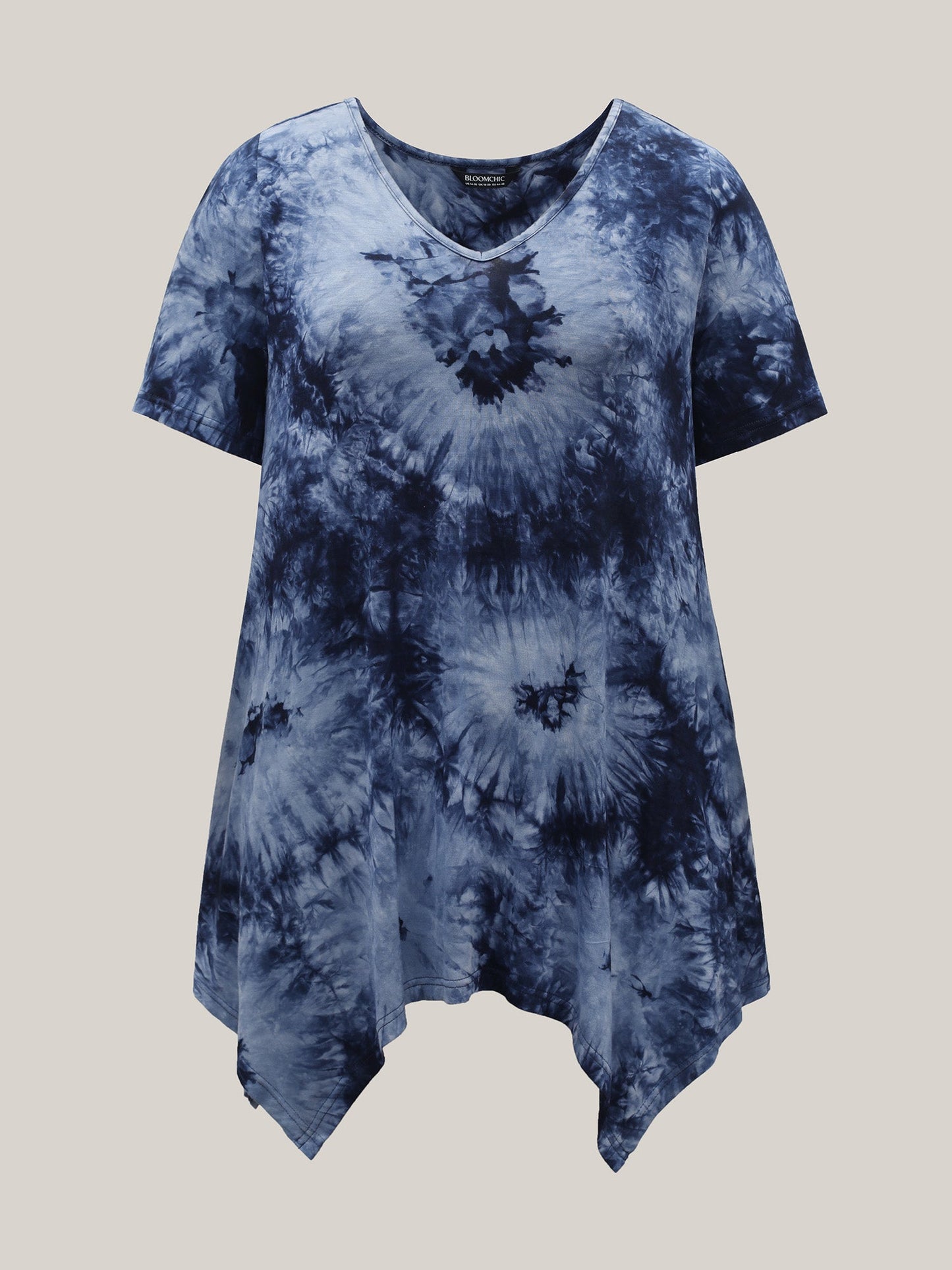 Tie-Dye Stretchy Asymmetrical Hem T-Shirt
