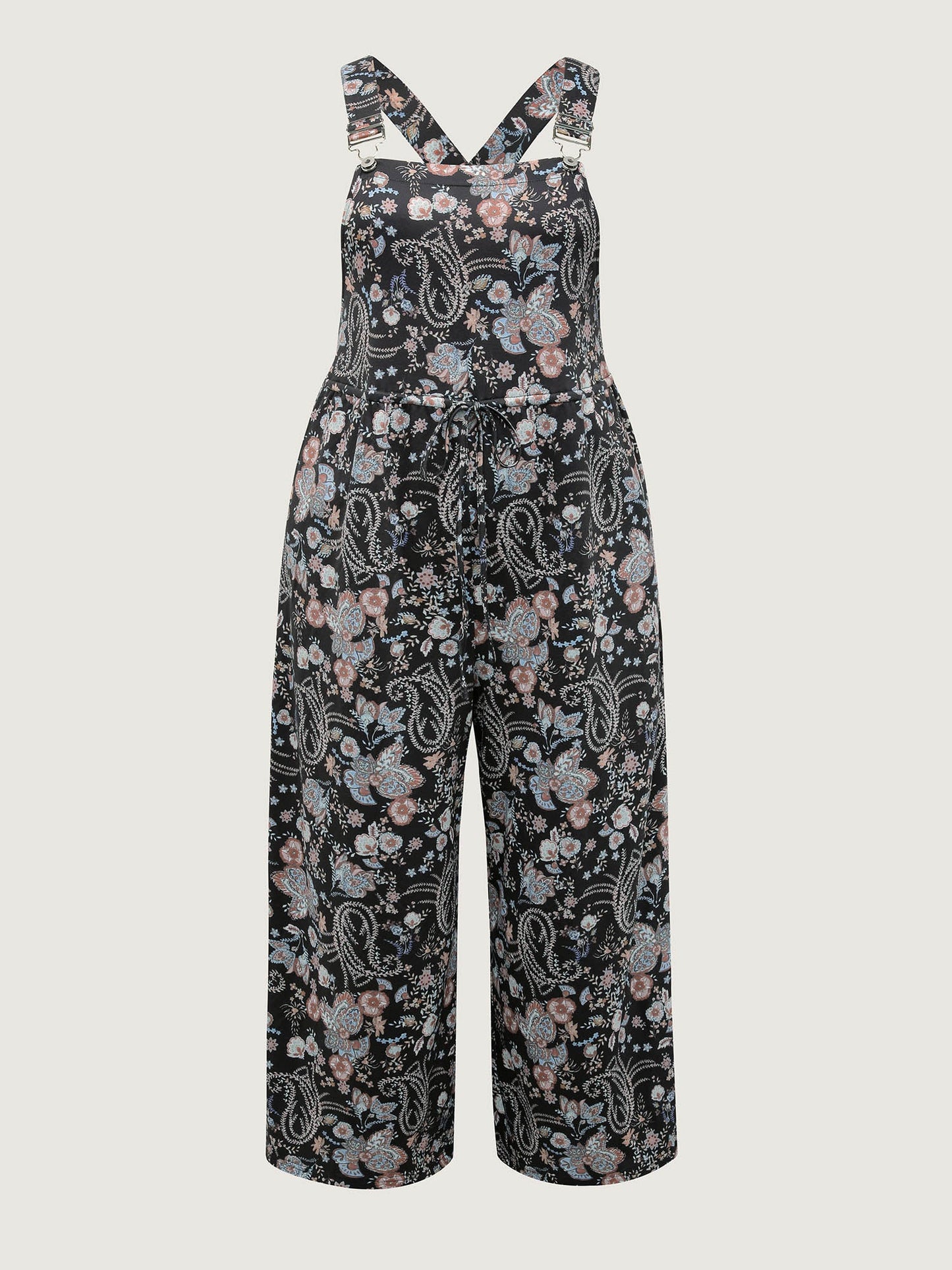 Floral Adjustable Stretchy Waist Jumpsuit