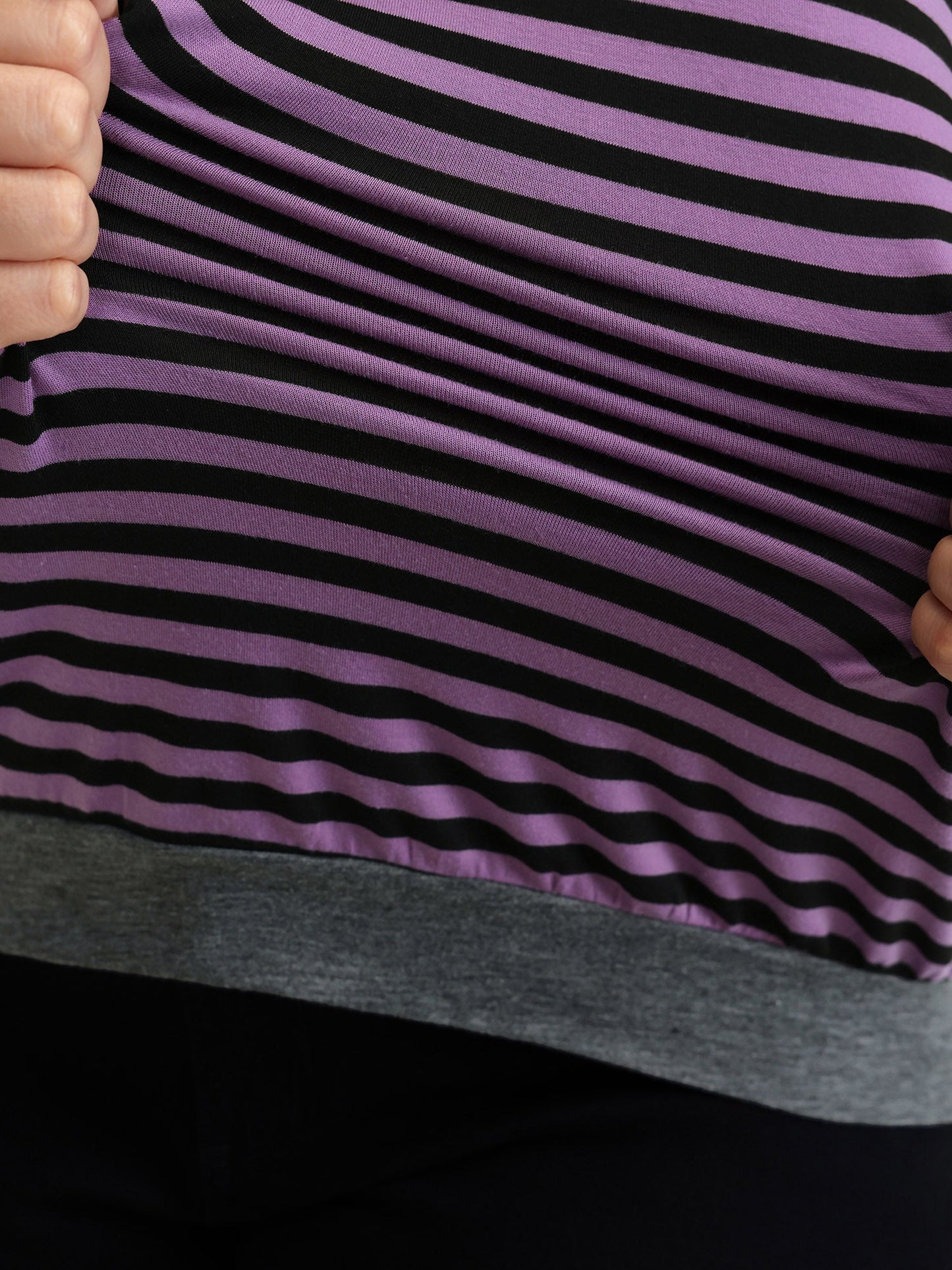 Stripe Color Contrast Stretchy T-Shirt