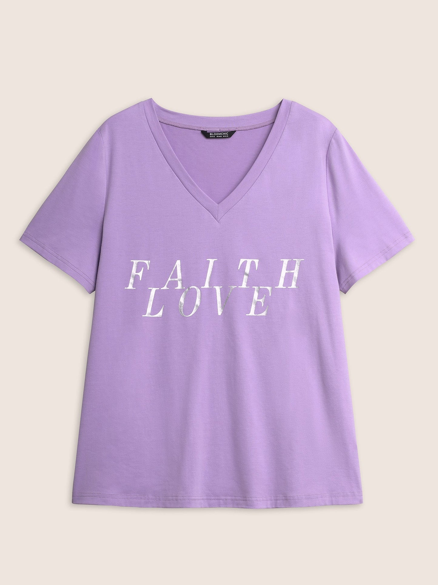 Letter Print Glitter Crew Neck Sleep Top