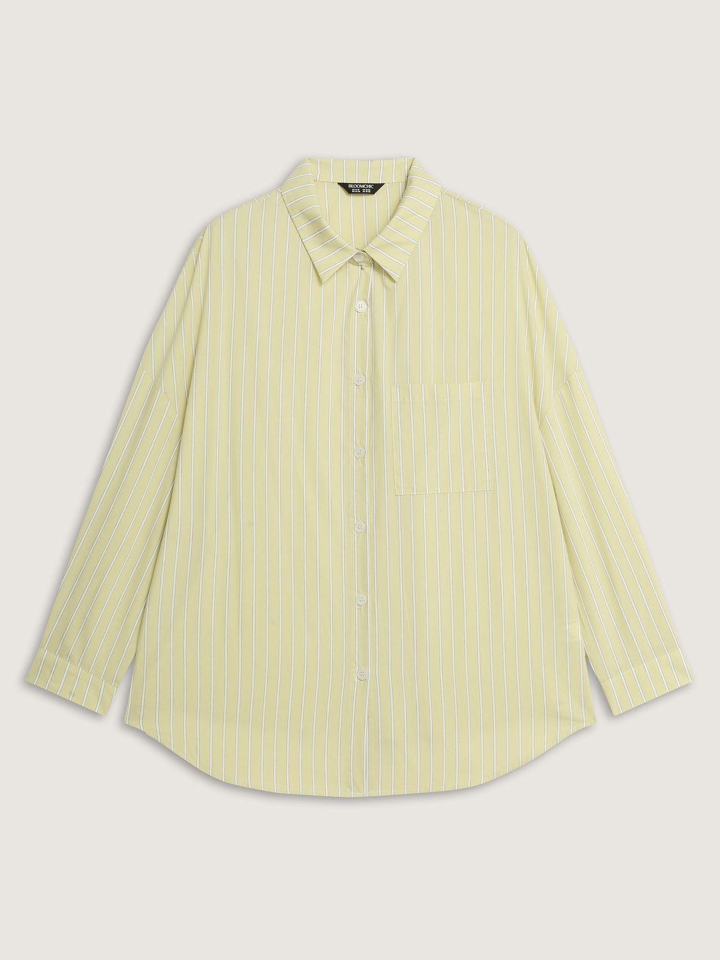 Stripe Button-Down Pocket Blouse