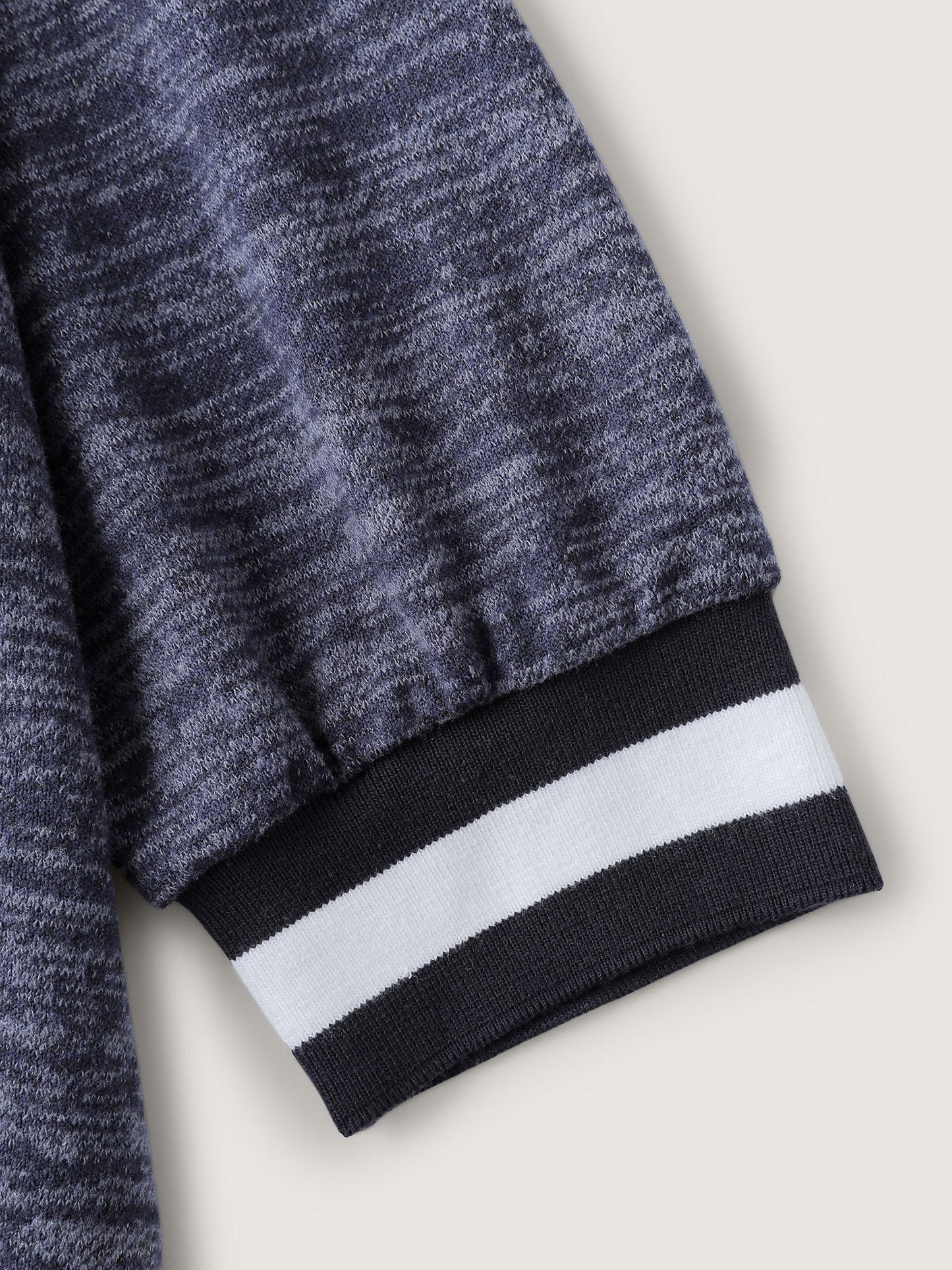 Contrast Hem V-Neck Sweatshirt