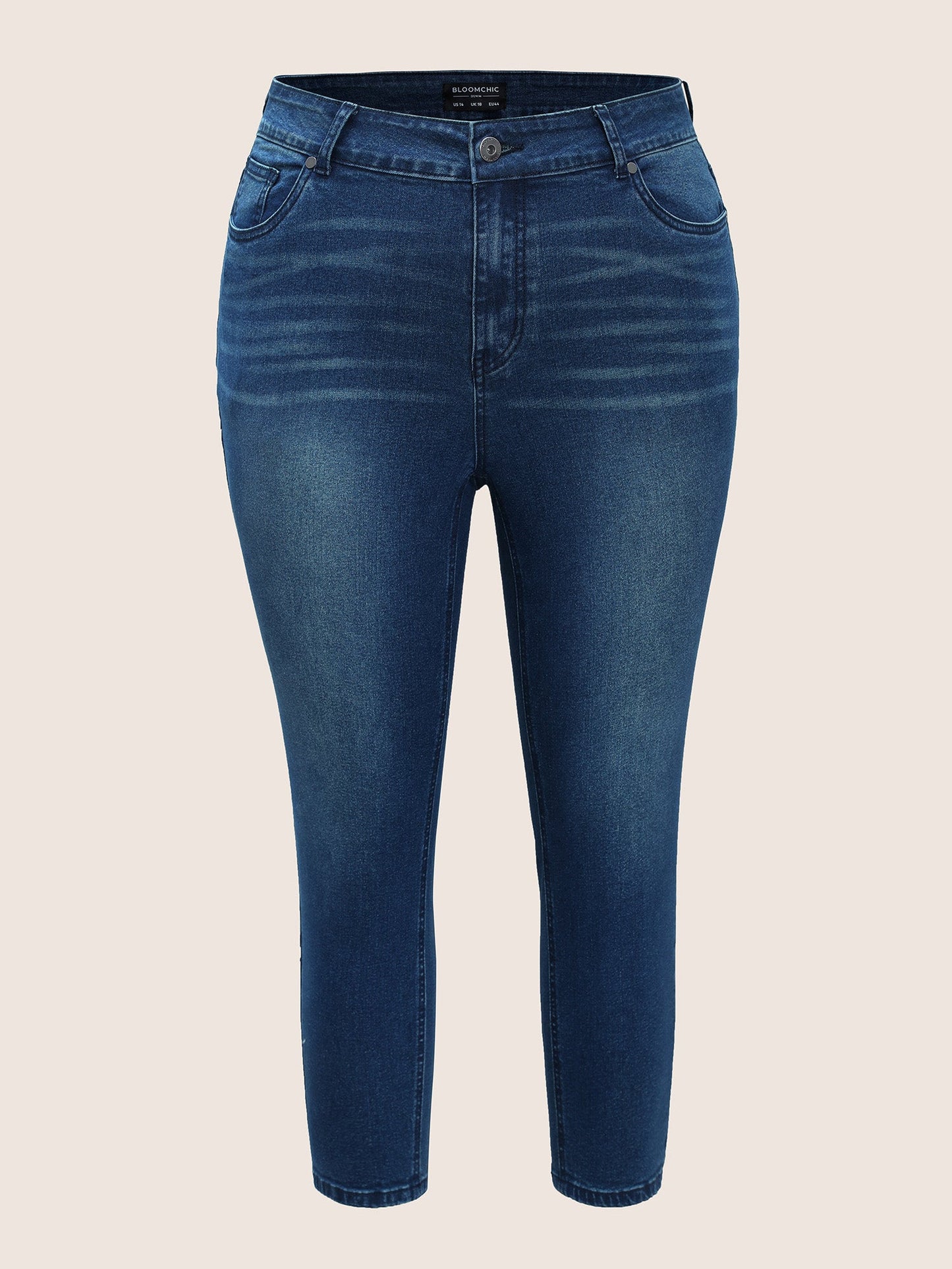 Dark Wash Pocket Slim Cropped Jeans