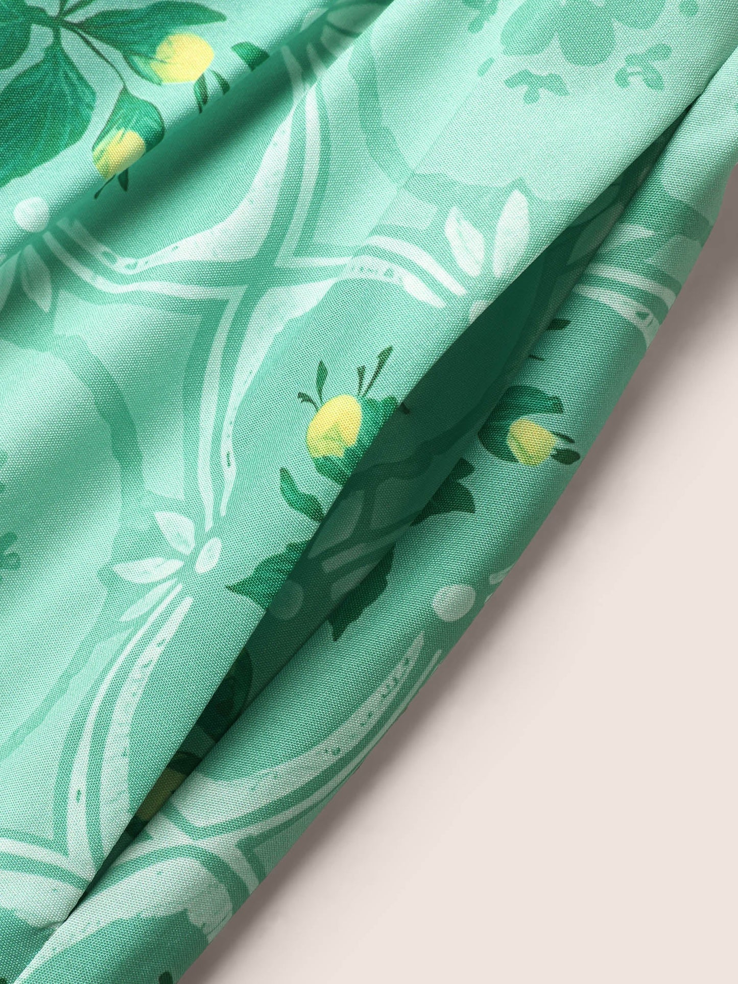 Moroccan Print Ruffle Cap Sleeve Maxi Dress