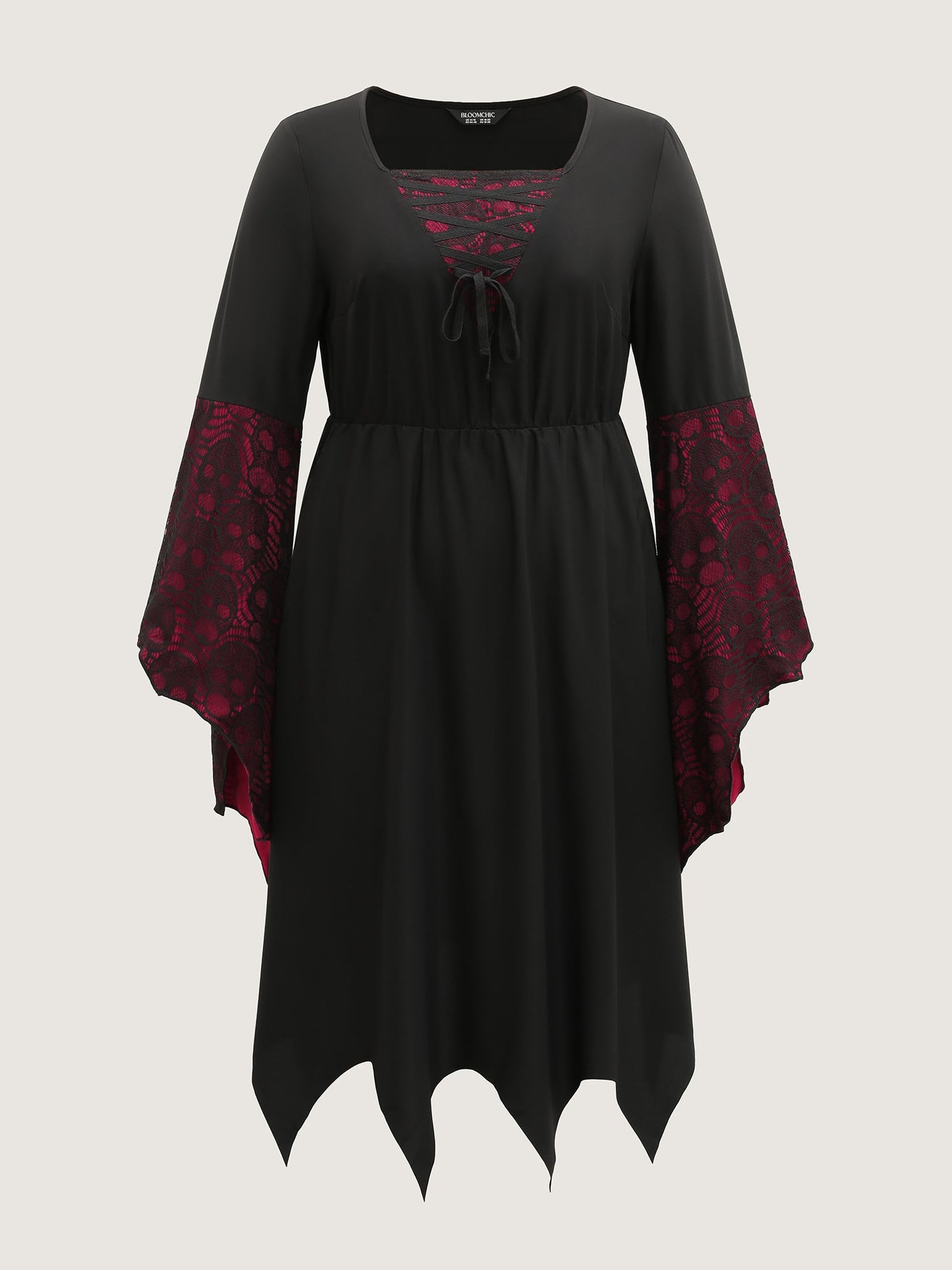 Wicked Witch Color Contrast Midi Dress
