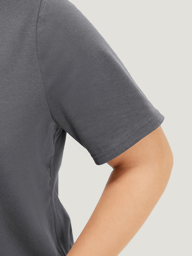 Sun & Moon Print Graphic Round Neck T-shirt
