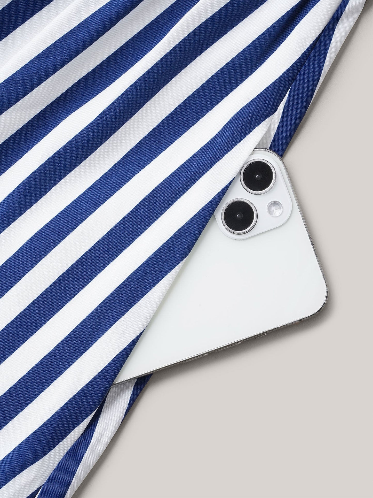 Nautical Stripes Stretchy Waist Tiered Midi Dress