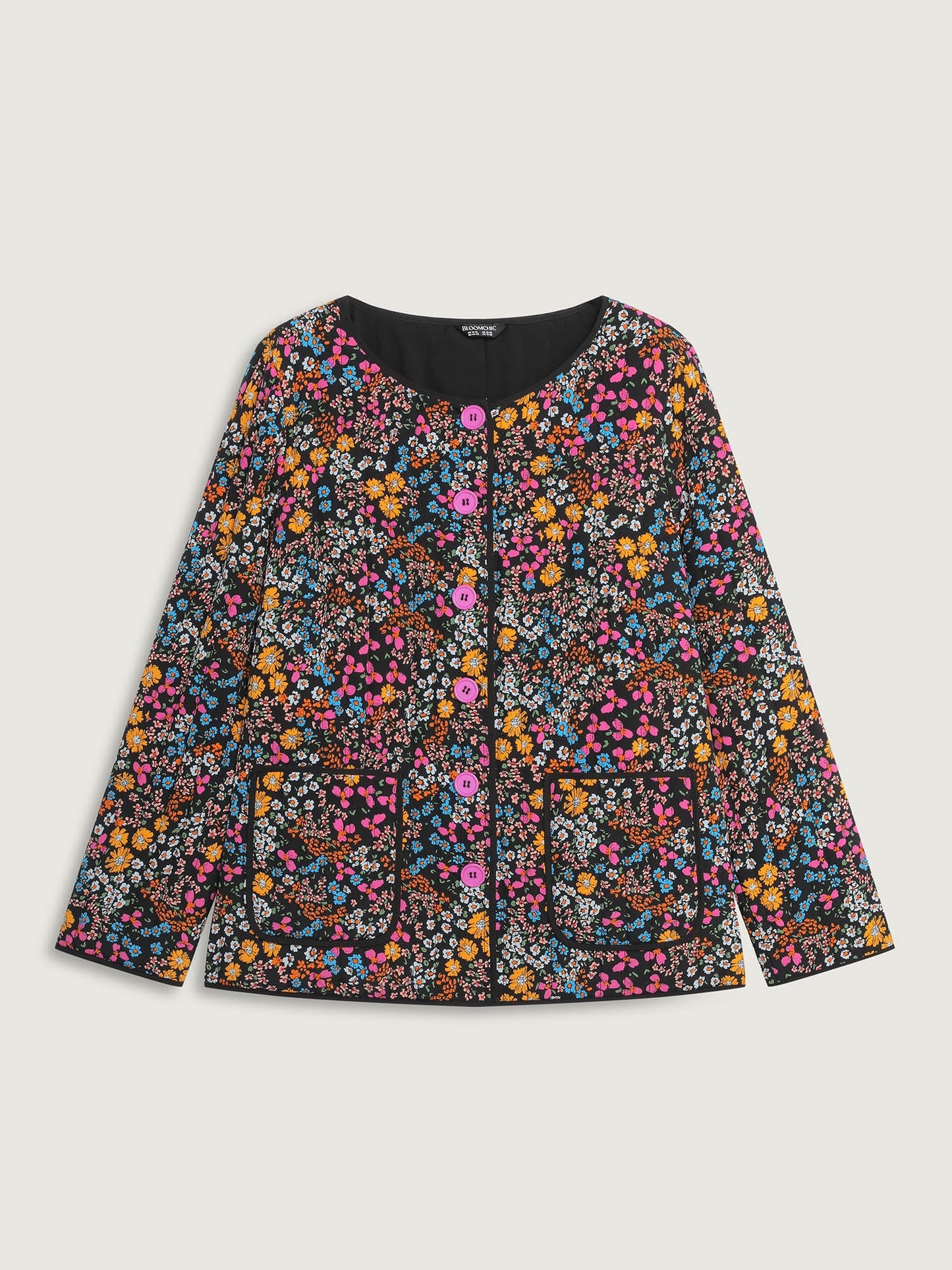 Floral Print Padded Cotton Jacket
