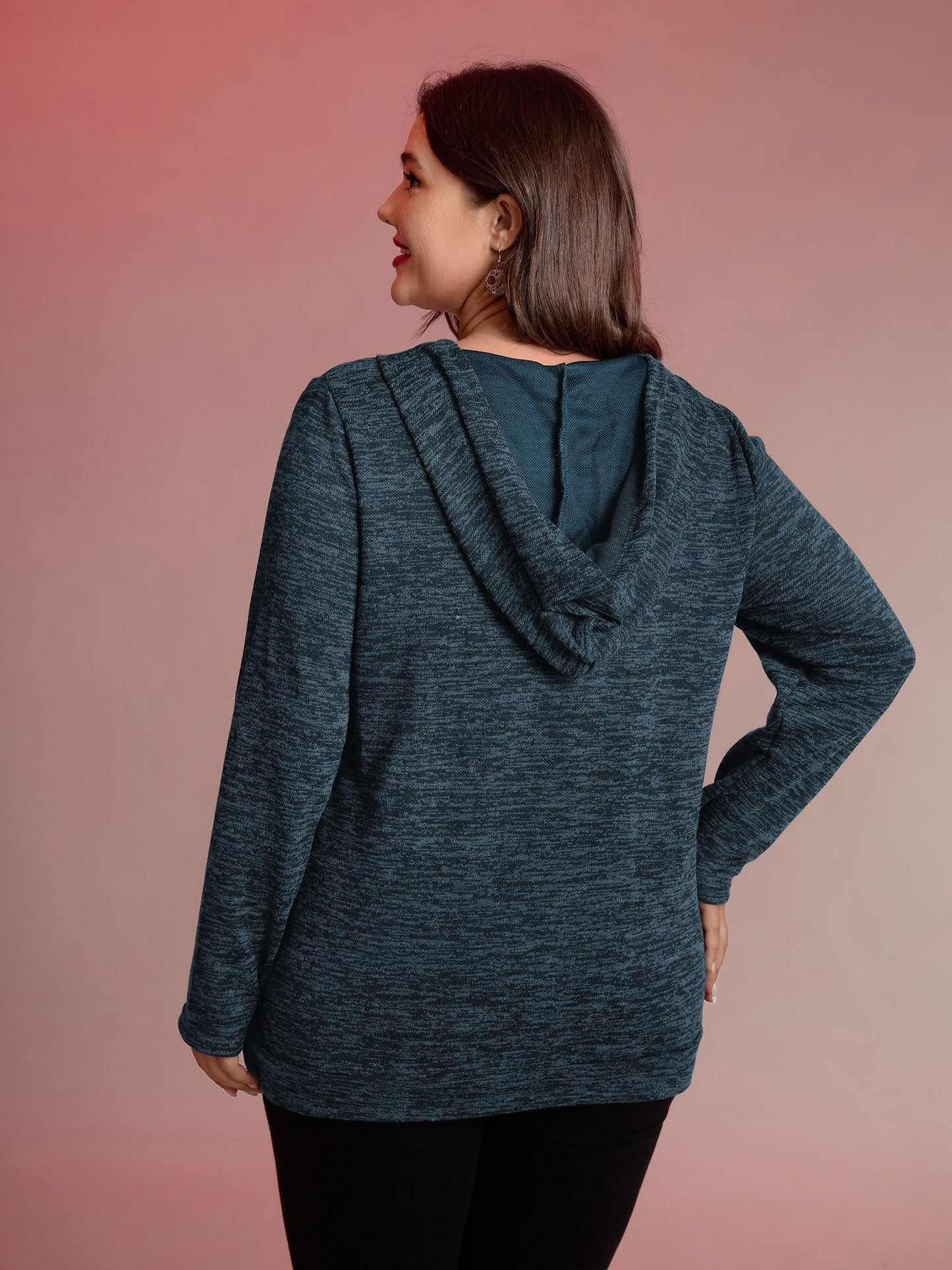 Heather Neck Cross-Tie Hoodie