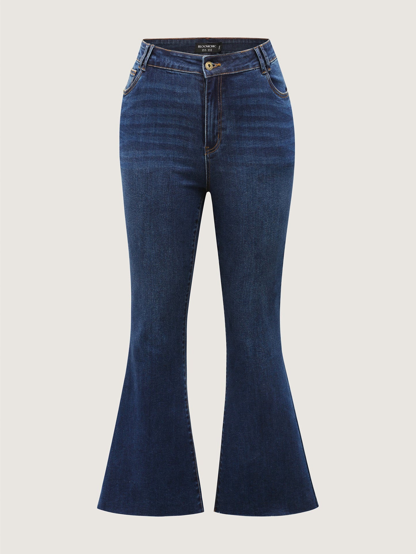 Stretchy Frayed Hem Bootcut Jeans