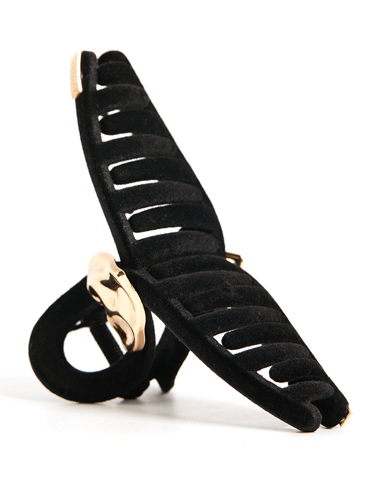Velvet Gold-Tone Heart Accent Headband