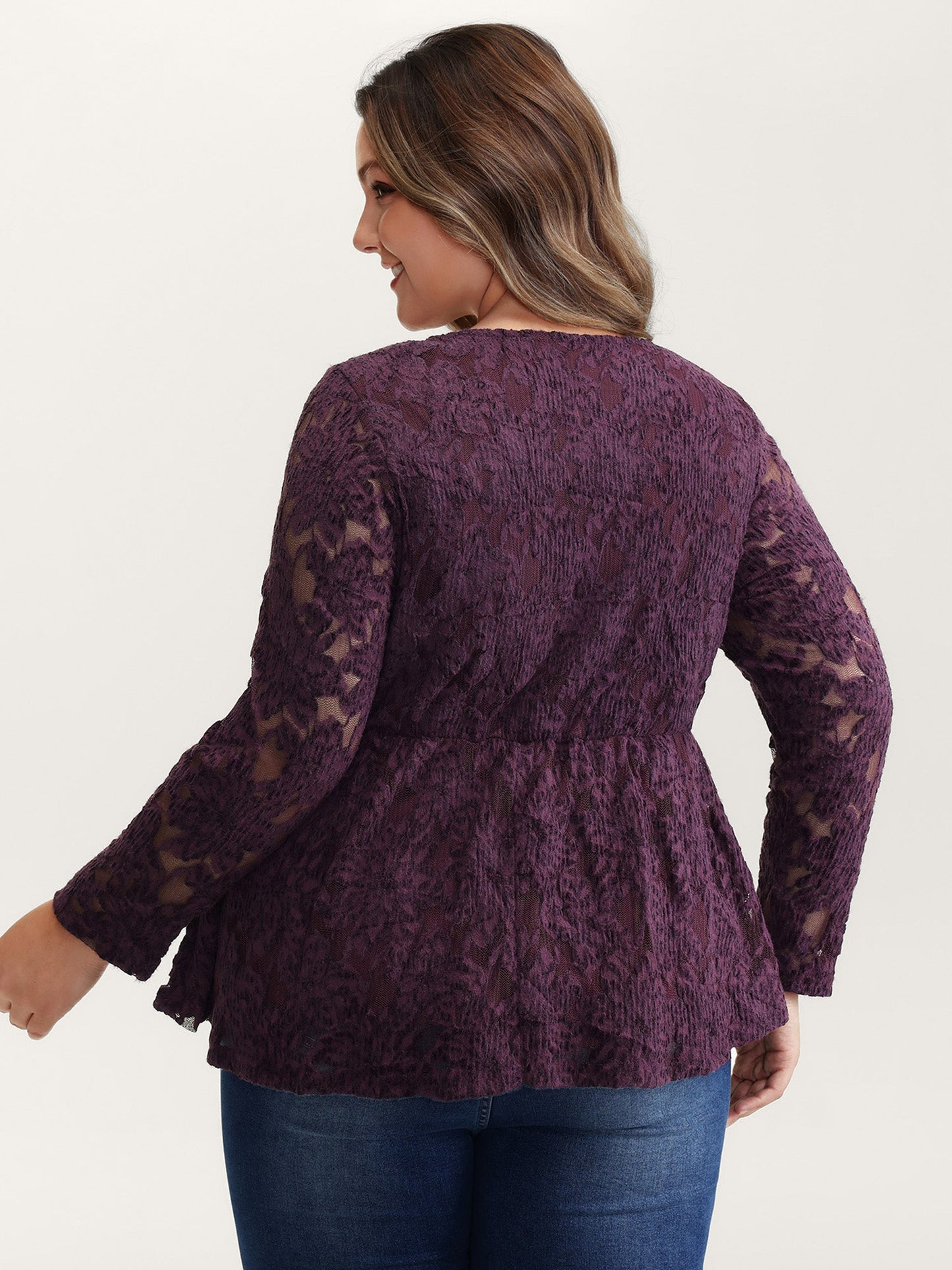 Textured Lined Fit and Flare Knit Top