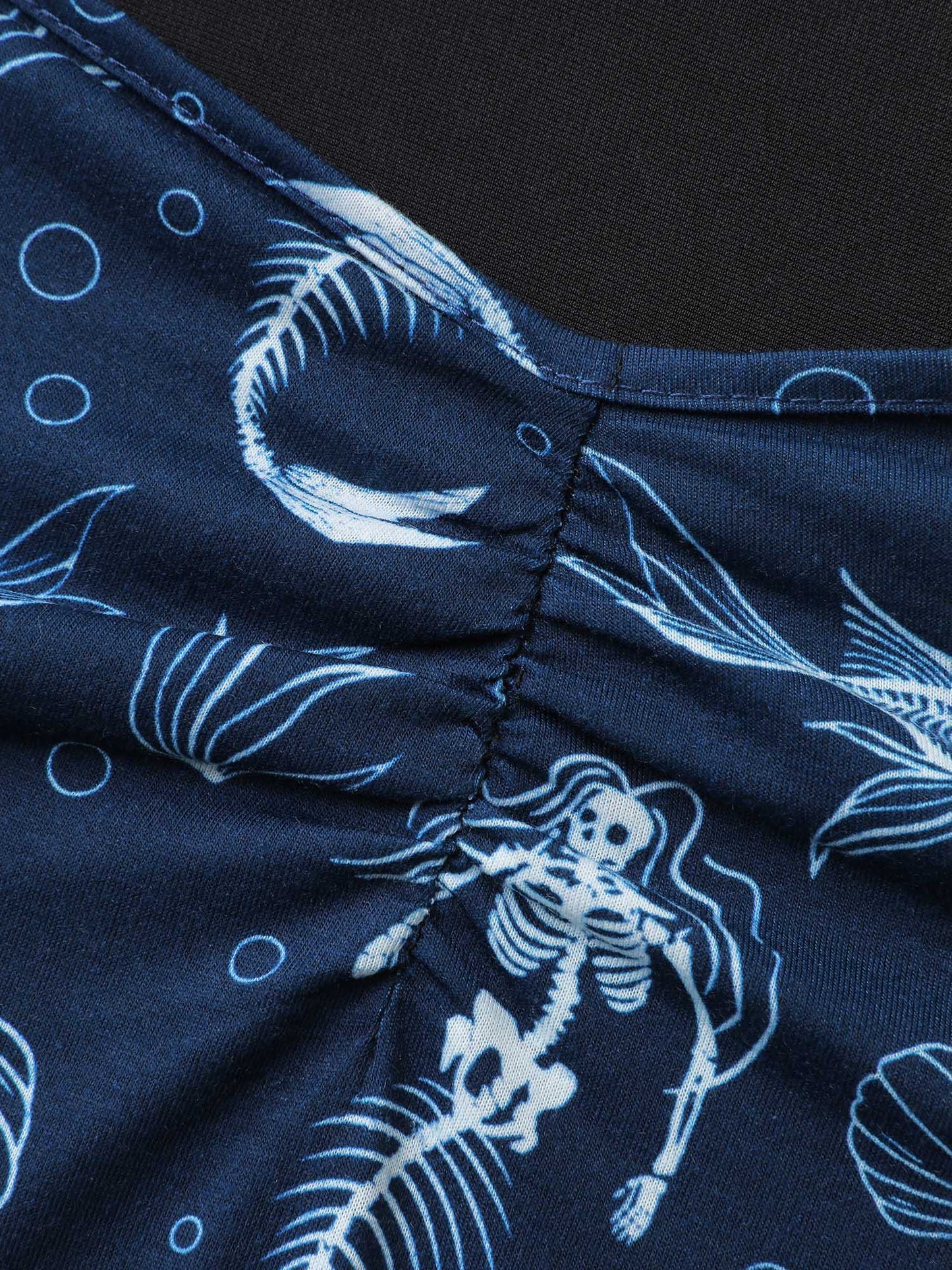 Spooky Mermaid Print Supersoft Cinched Midi Dress