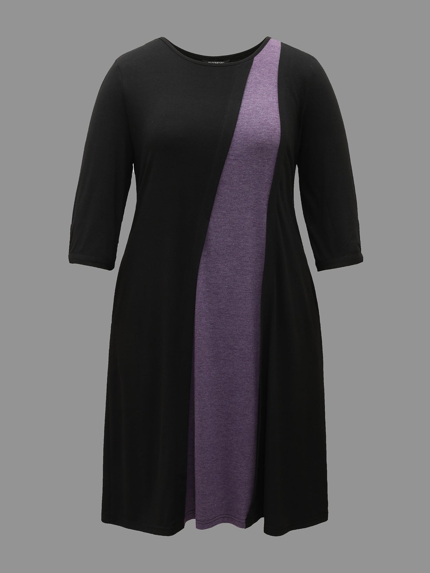 Color Block Tie-Knot Fitted Midi Dress