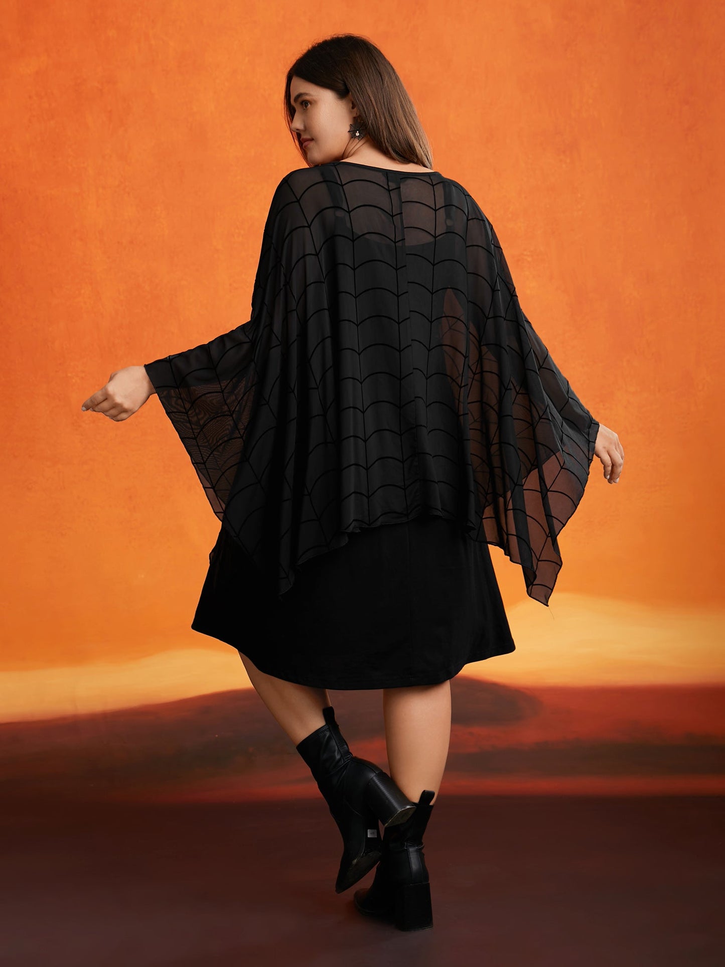 Spider Web Textured Two-Piece Tank Style Dress