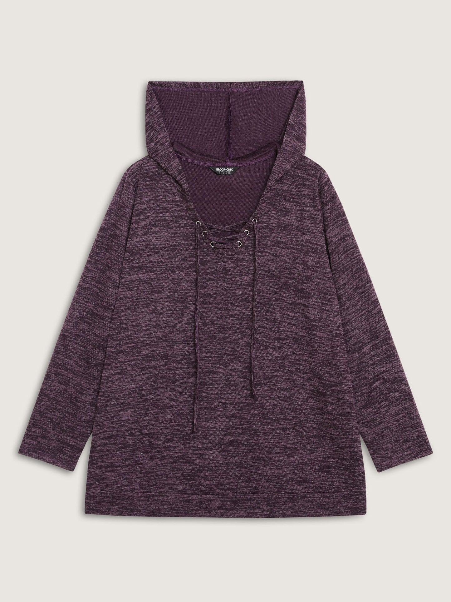 Heather Neck Cross-Tie Hoodie