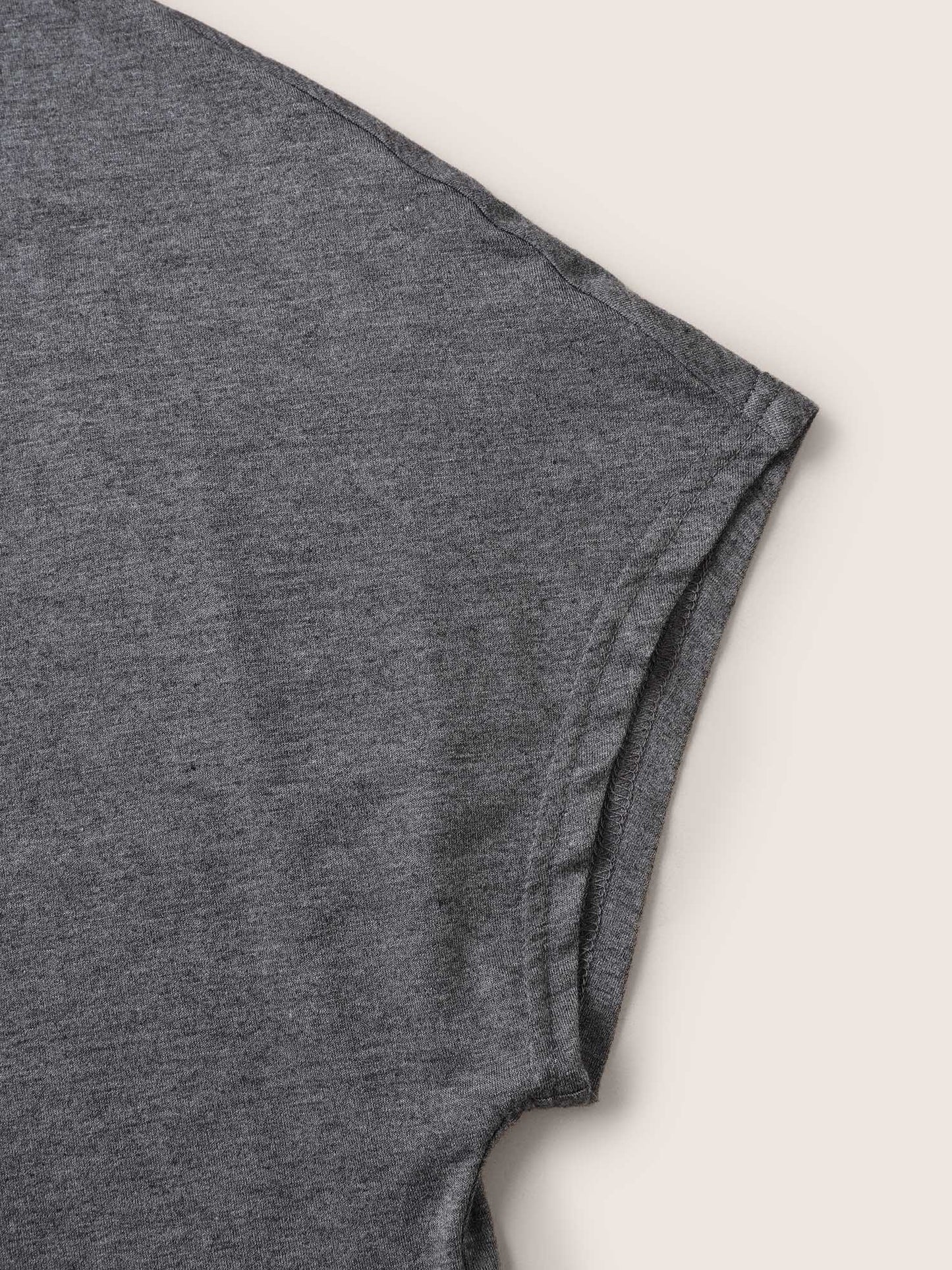 Plain Arc Hem Notched Dolman Sleeve Sleep Top