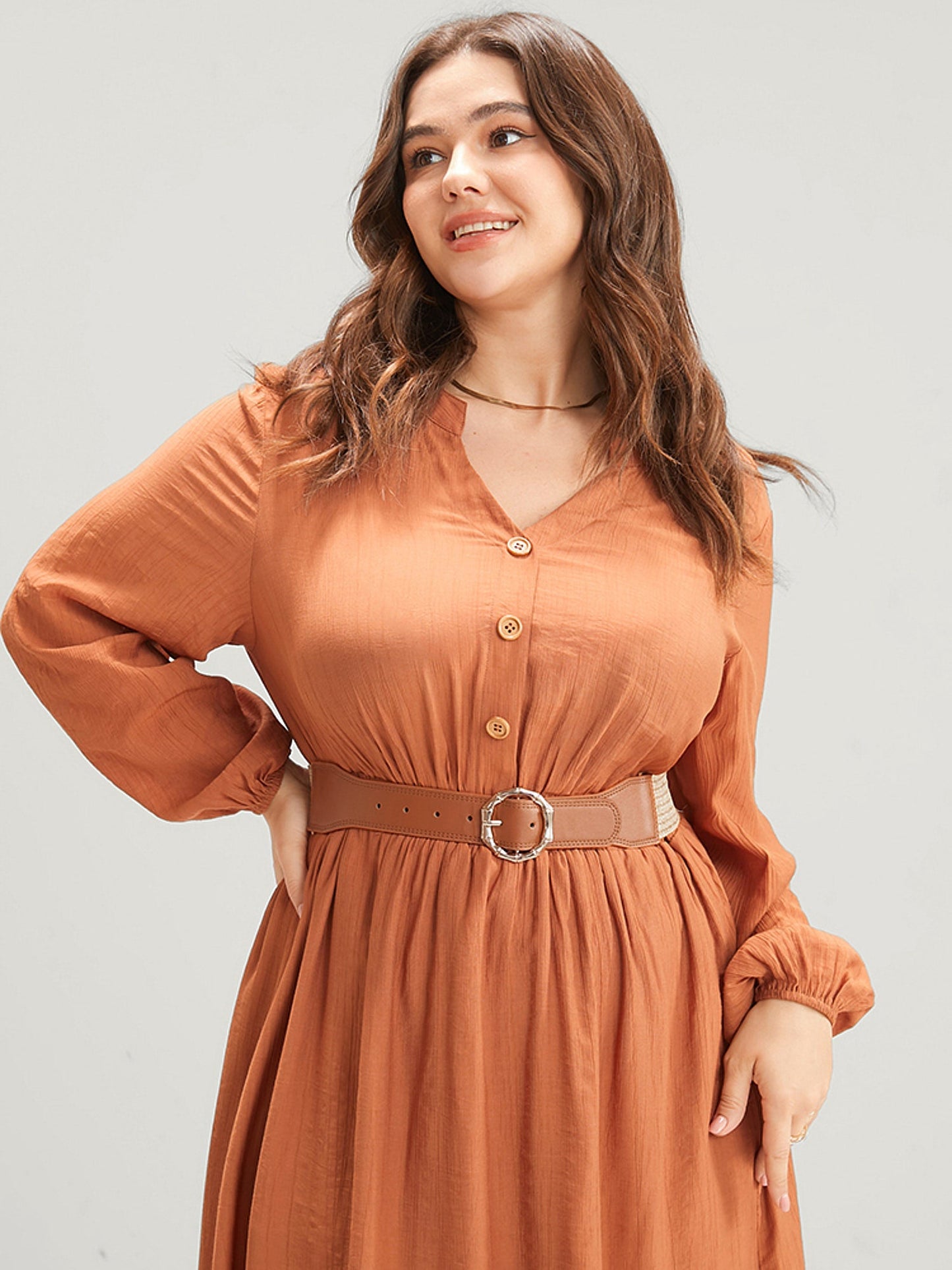 Round Decor Buckle Straw Belt