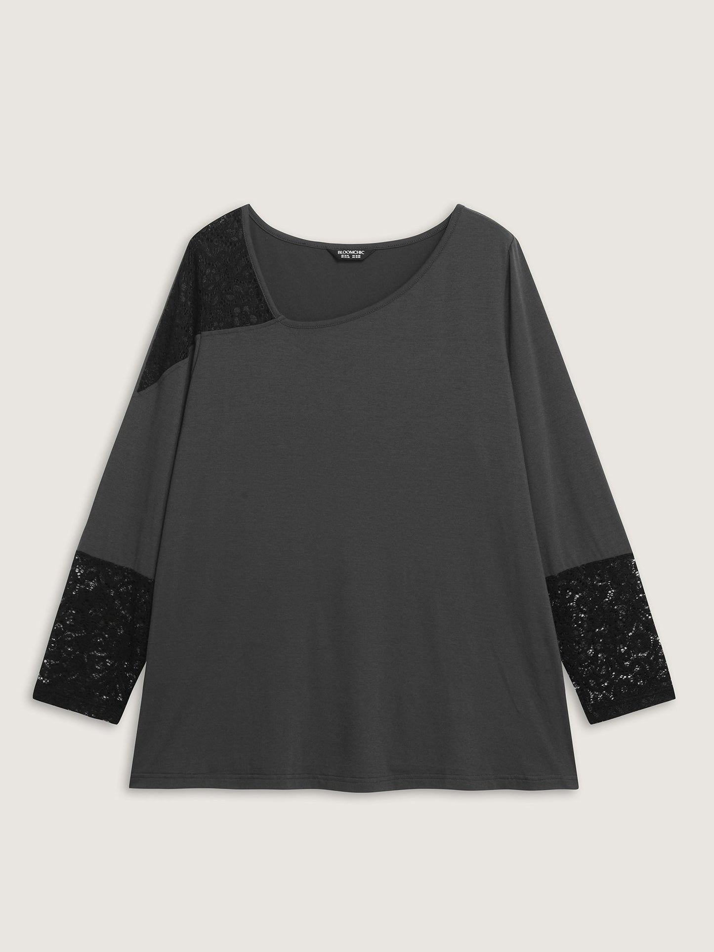 Supersoft Sheer Lace Solid T-Shirt
