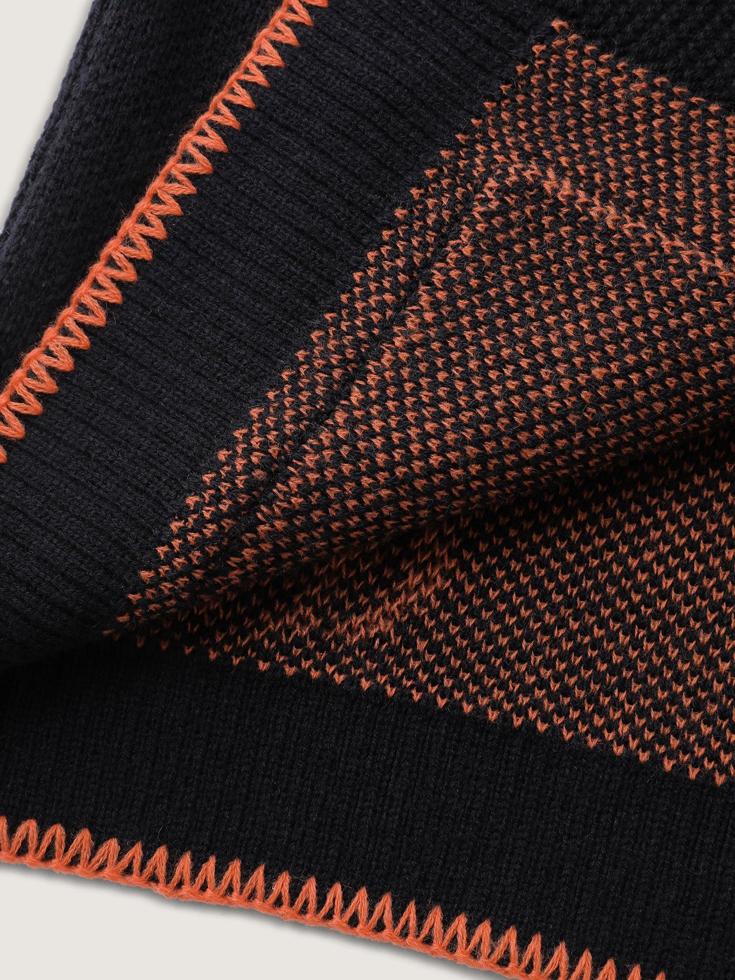 Halloween Pumpkin Print Contrast Knit Cardigan