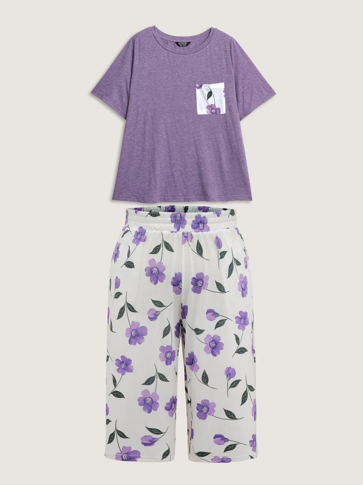 Color Contrast Pockets Loungewear Set