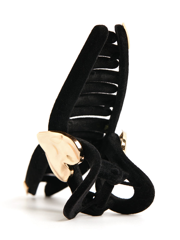 Velvet Gold-Tone Heart Accent Headband