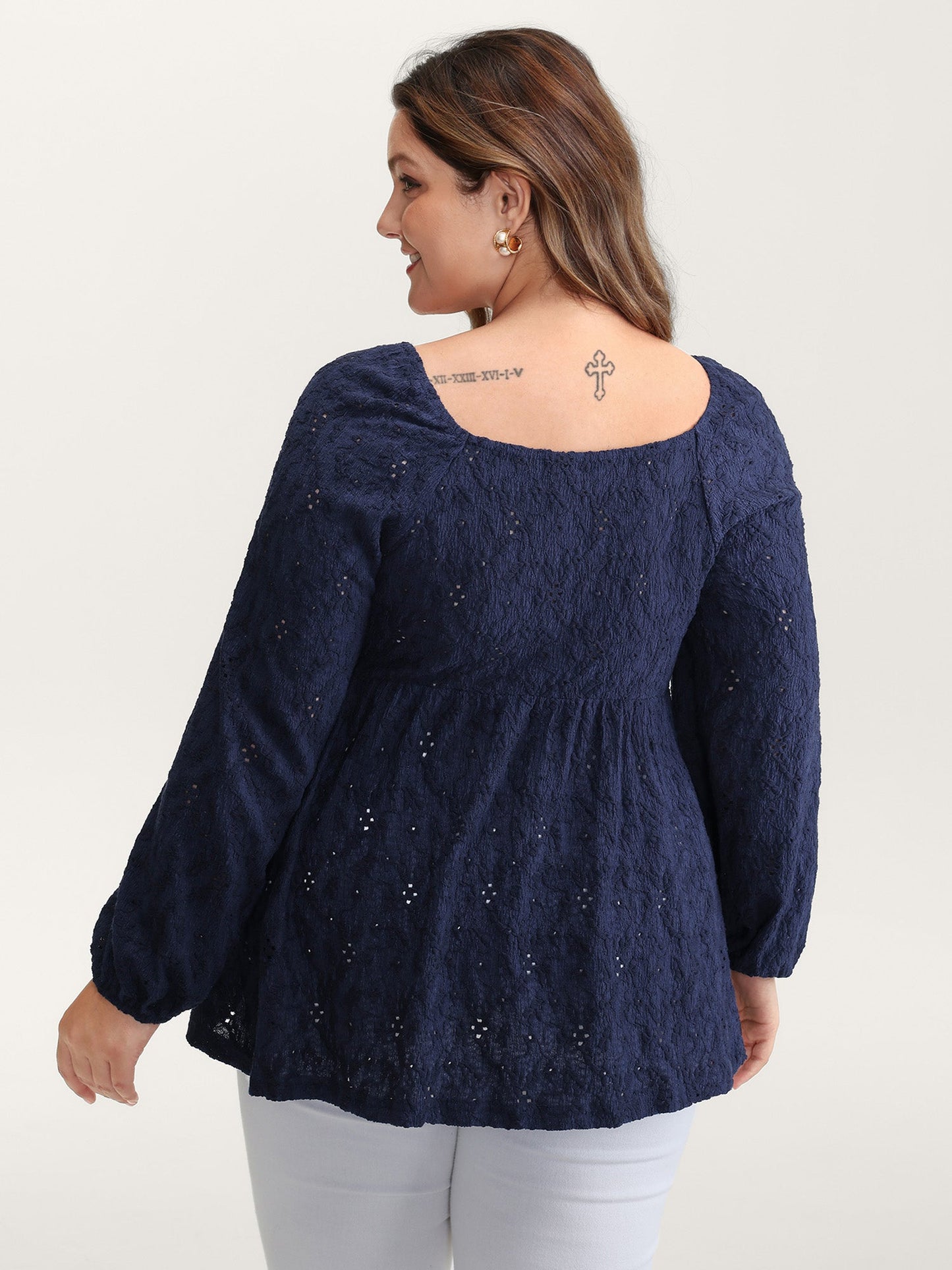 Ruched Bodice Lantern Sleeve Knit Top