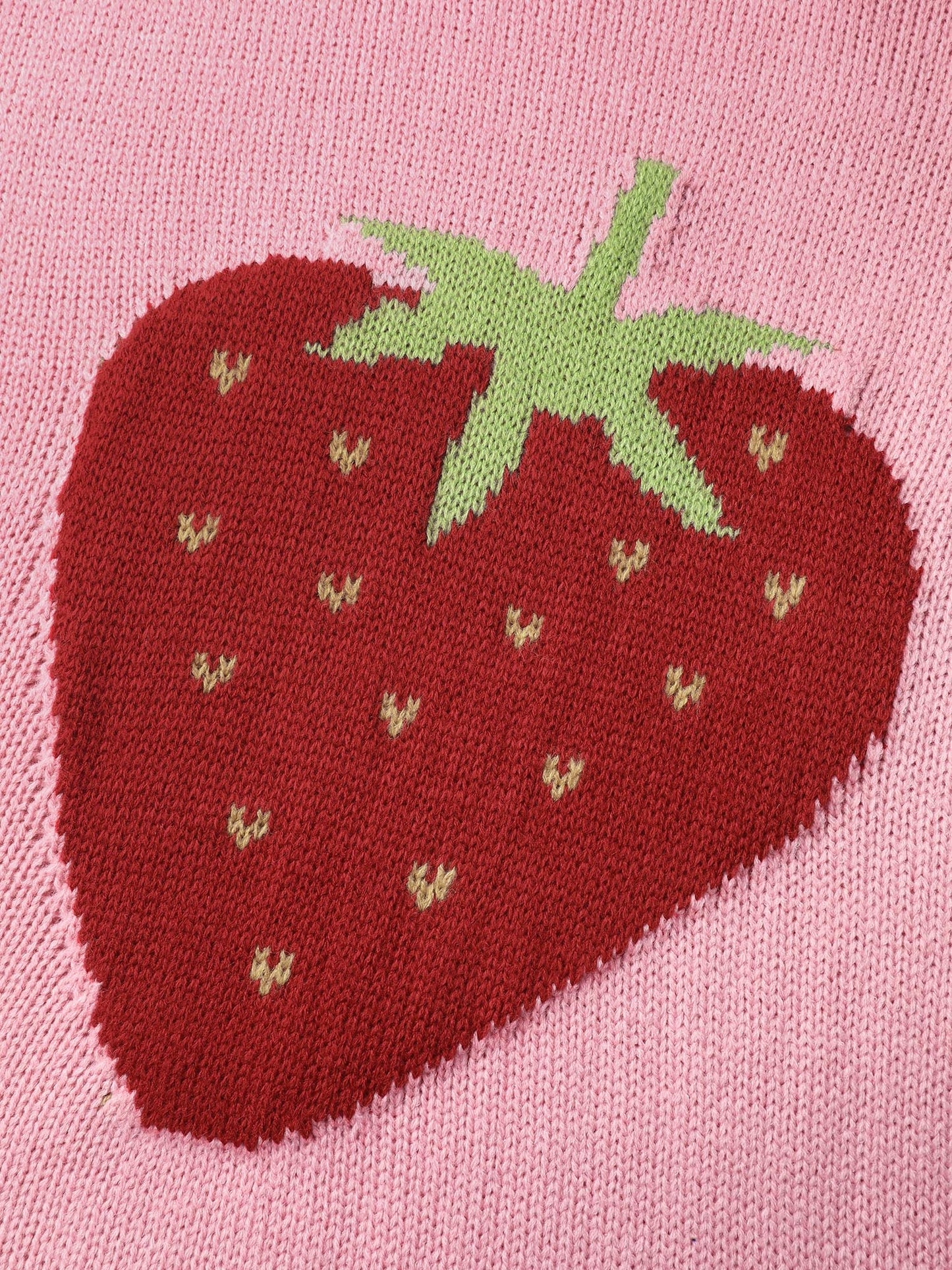 Strawberry Motif Contrast Pullover