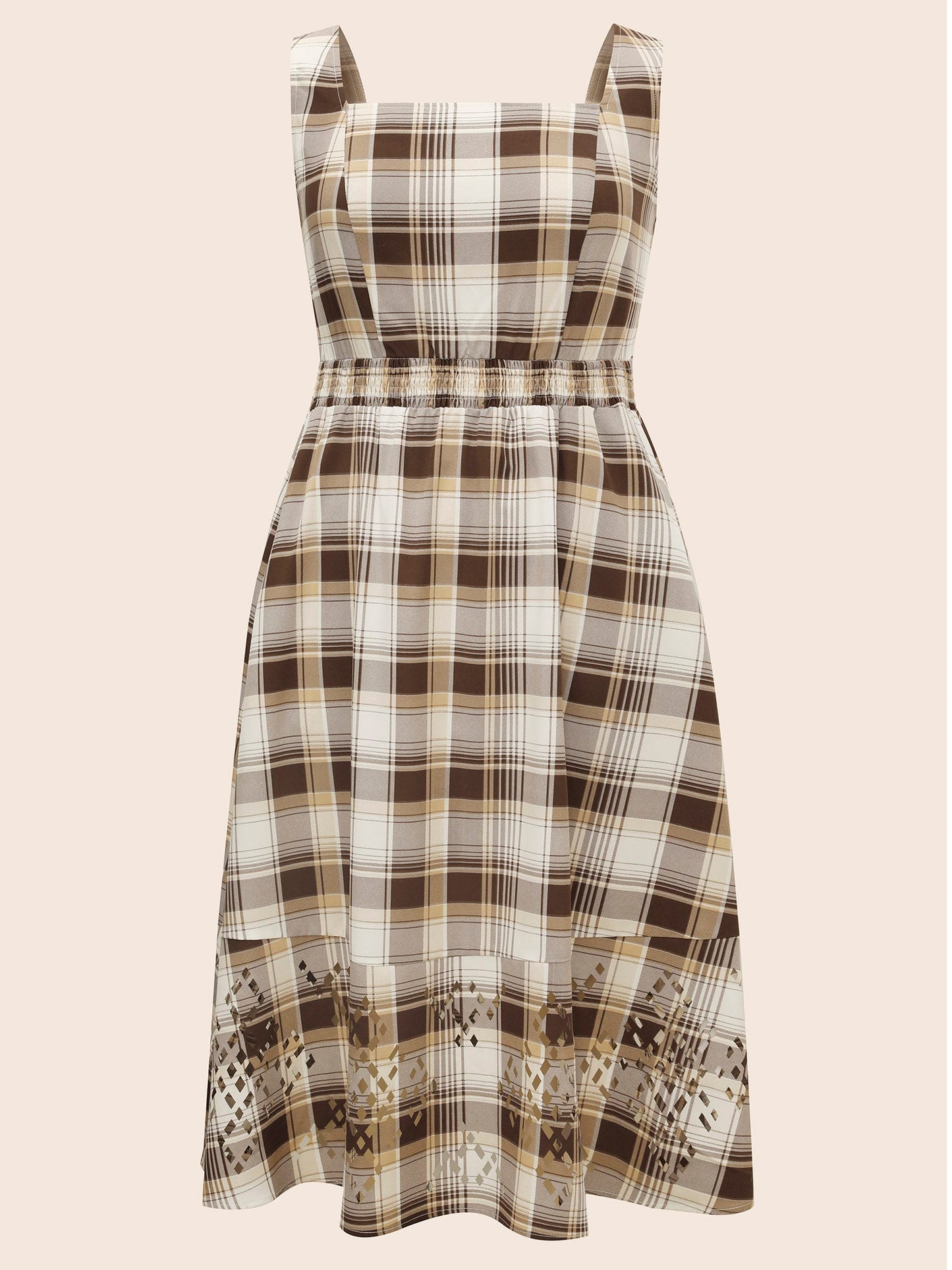 Burntout Hem Waist Defining Midi Dress