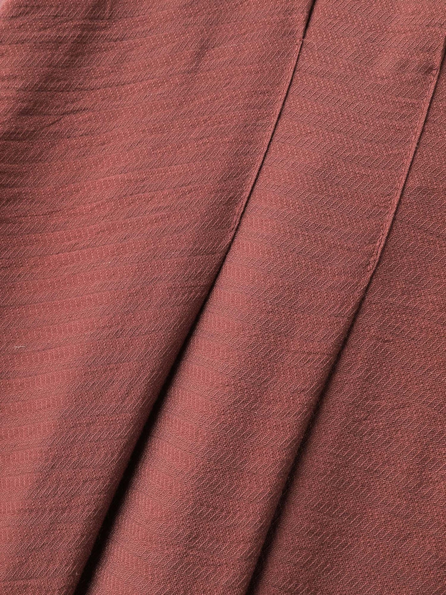 Textured Shirred Cinched-Waist Maxi Dress