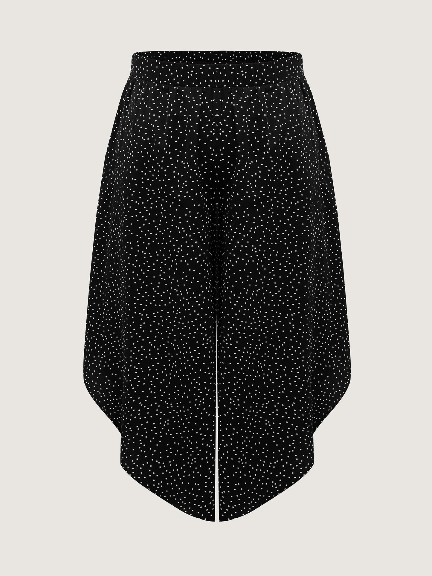 Little Dots Asymmetrical Hem Slit Pants
