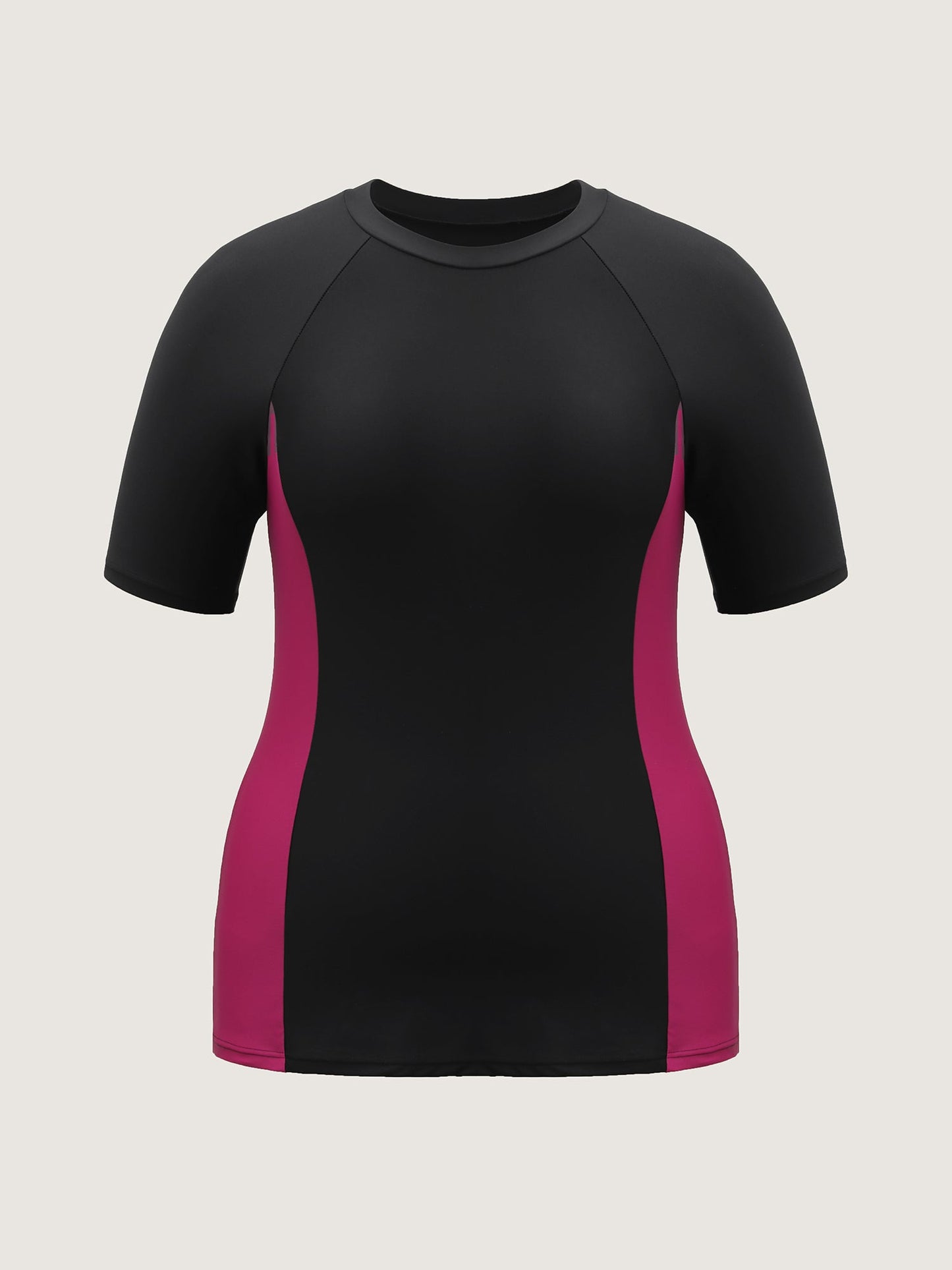 Color Block Sculpted Raglan Swim Top