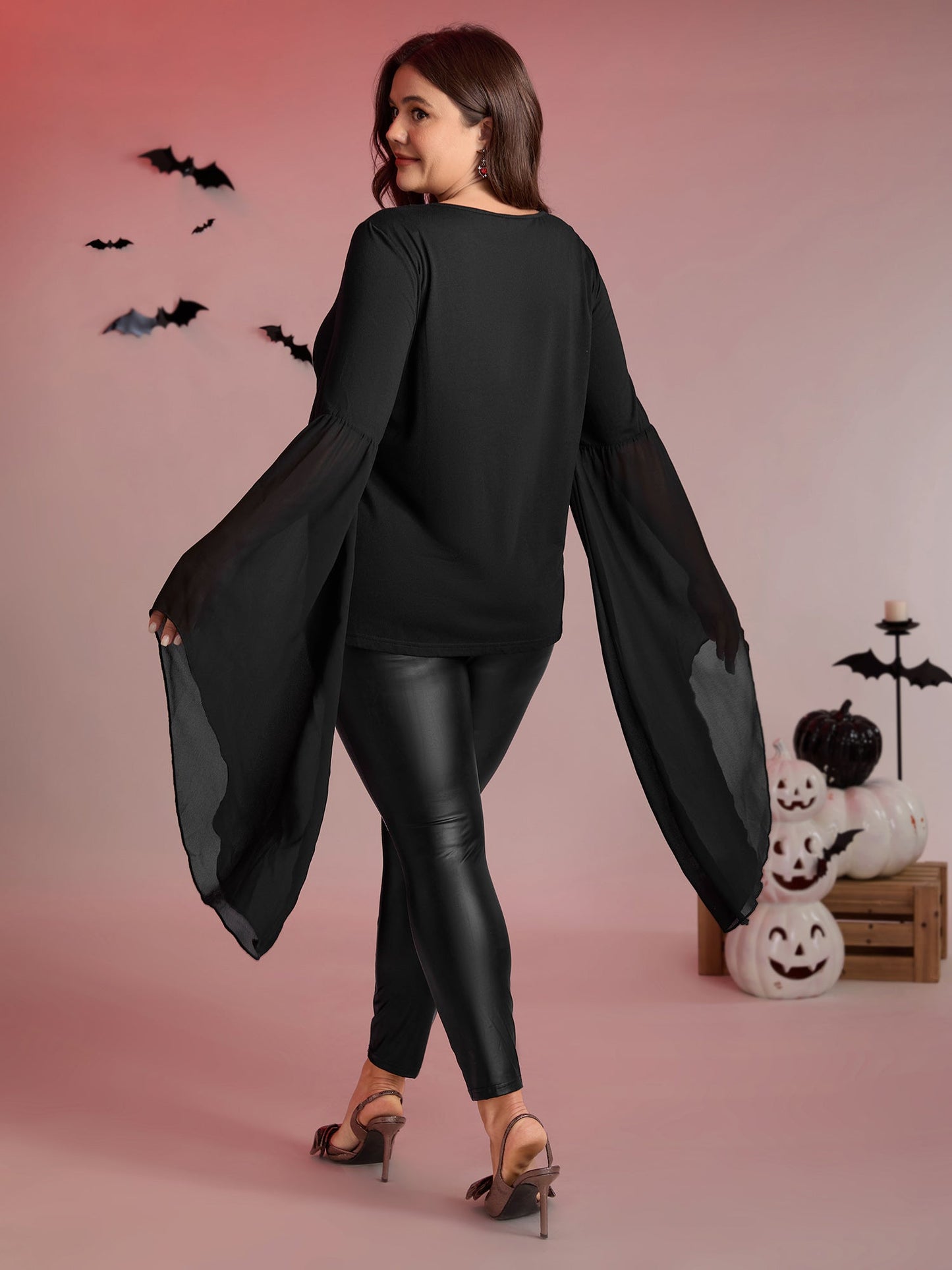Bat Wings Round Sleeve Relaxed Fit Top