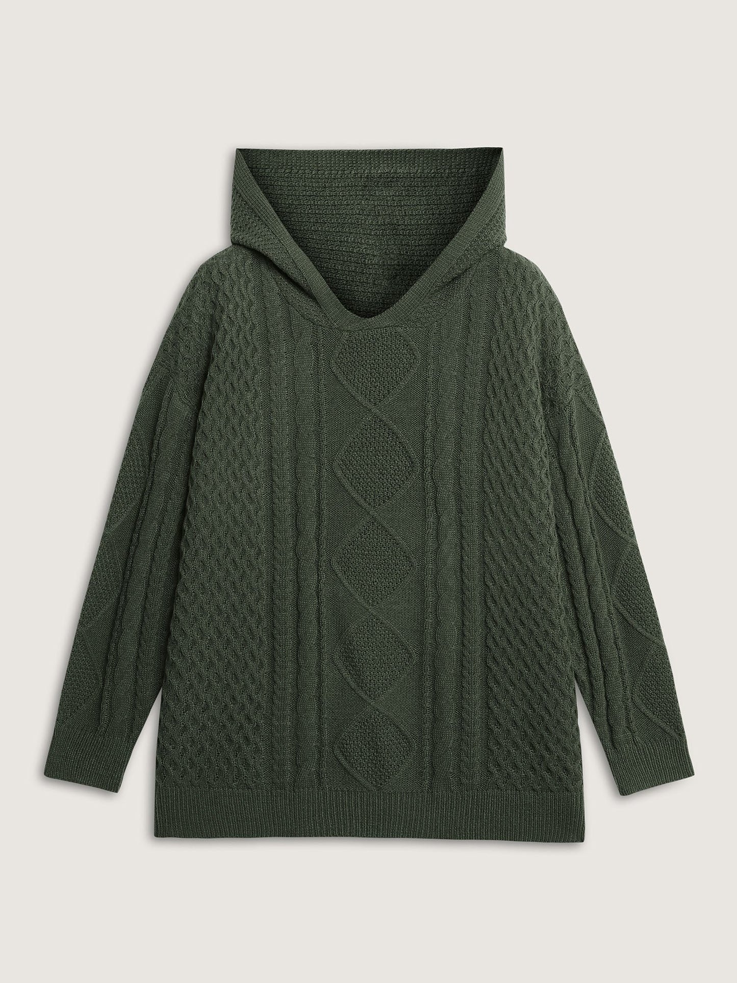 Twisted Textured Hooded Pullover