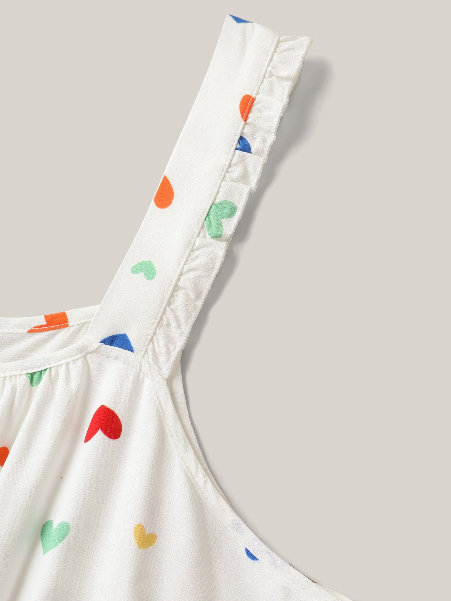 Colorful Hearts Print Pockets Midi Dress