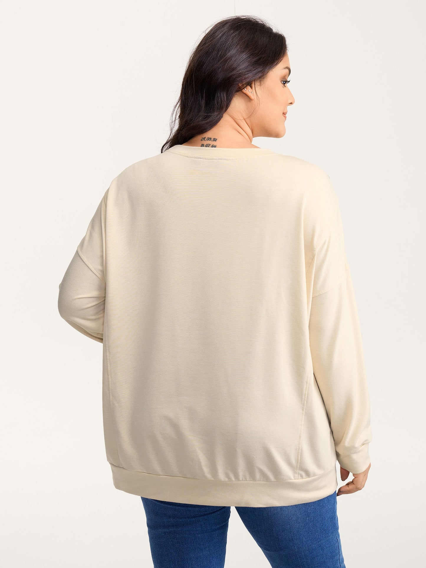 Wild Love Print Slit Hem Sweatshirt