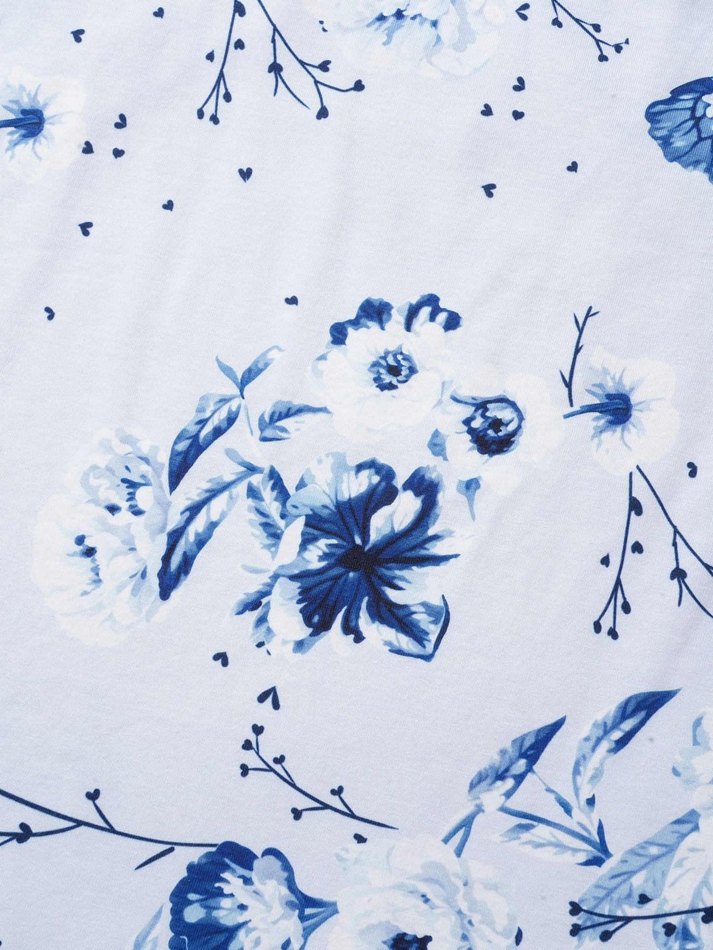 Floral Print Lace Patchwork Pajama Sets
