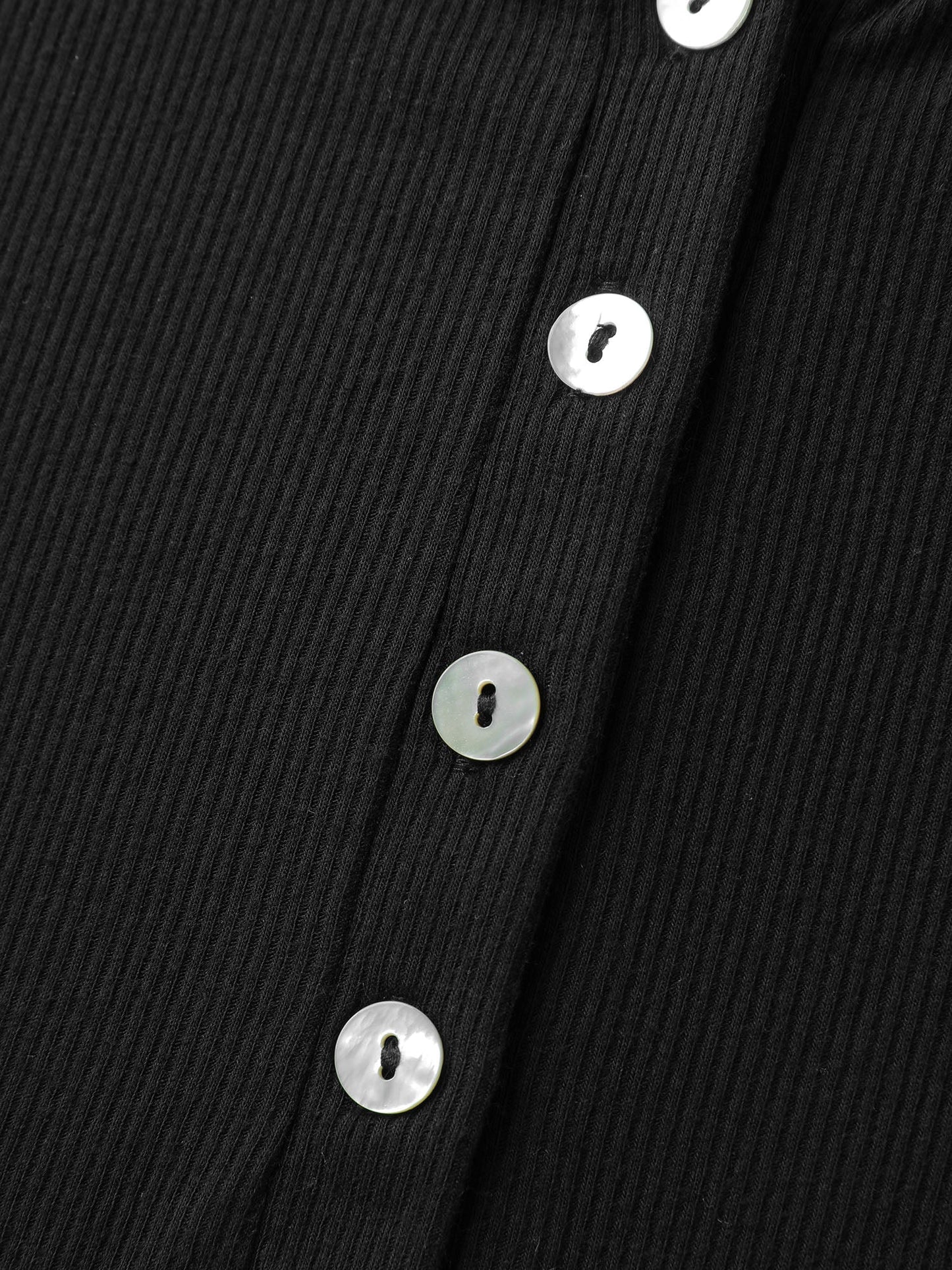 Lace Sleeve Button Placket T-Shirt