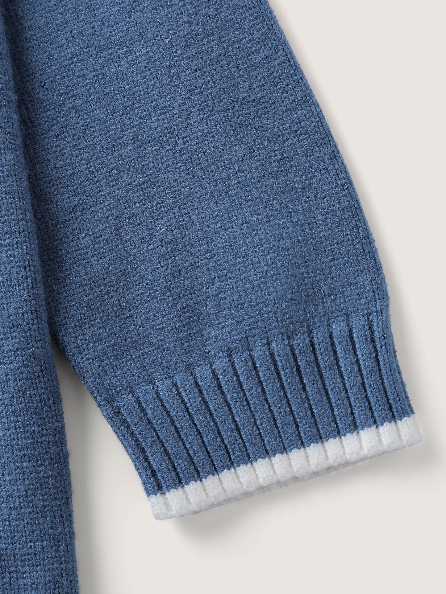 Swan Jacquard Pattern Color Contrast Pullover