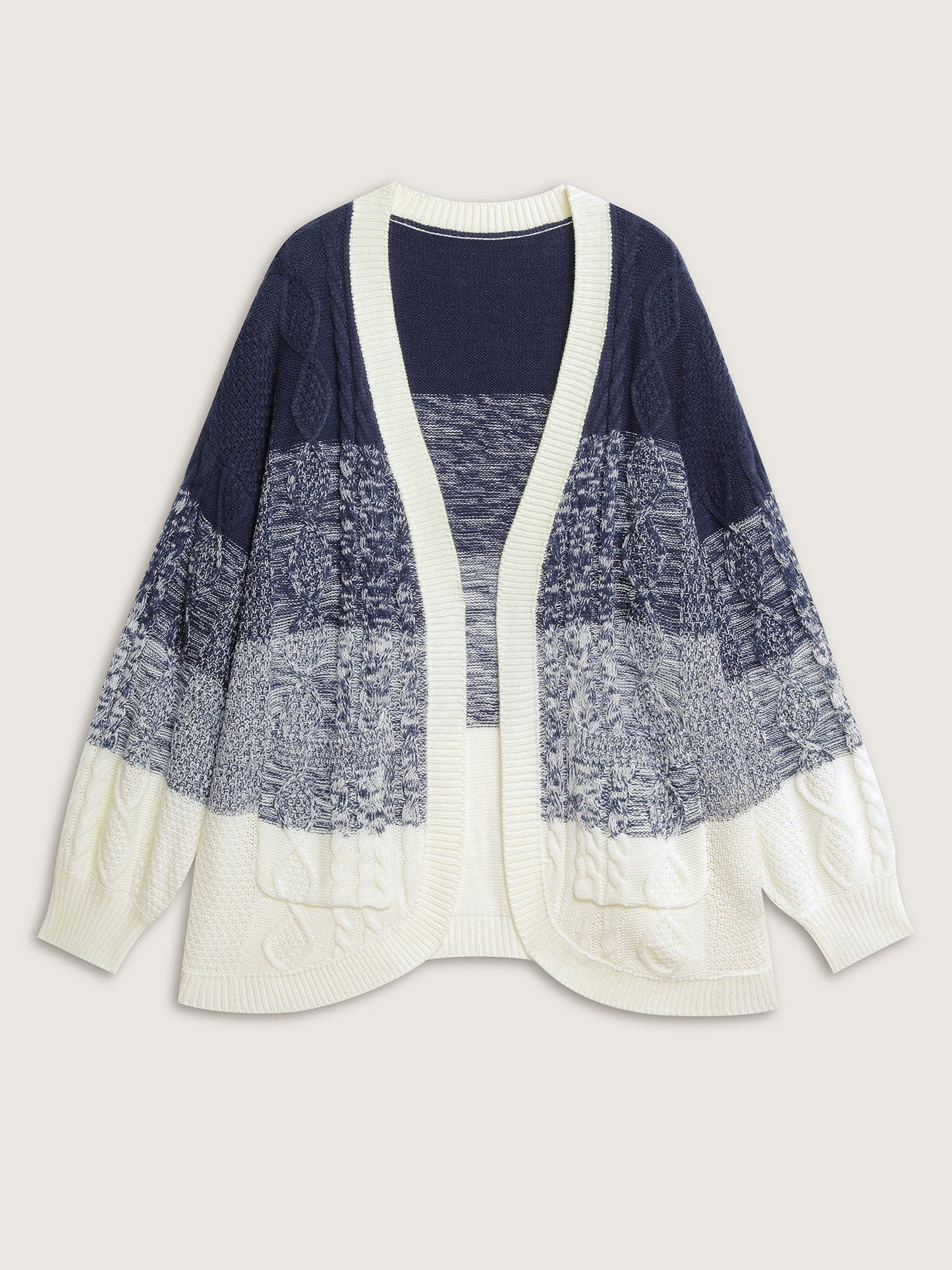 Arc-Hem Ombre Gradient Knit Cardigan