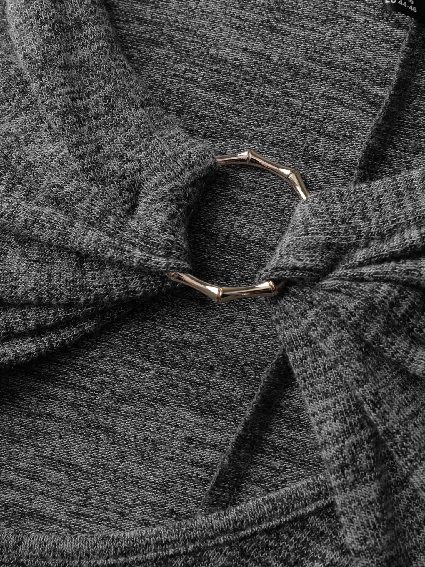 Heather Metal Detail Ruched T-Shirt