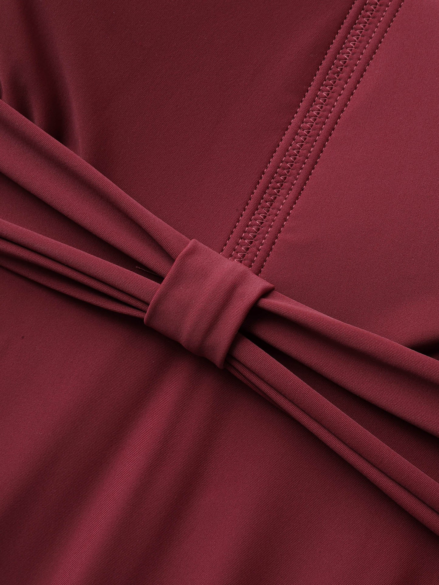 Pleated Waist Flutter Sleeve Swim Dress