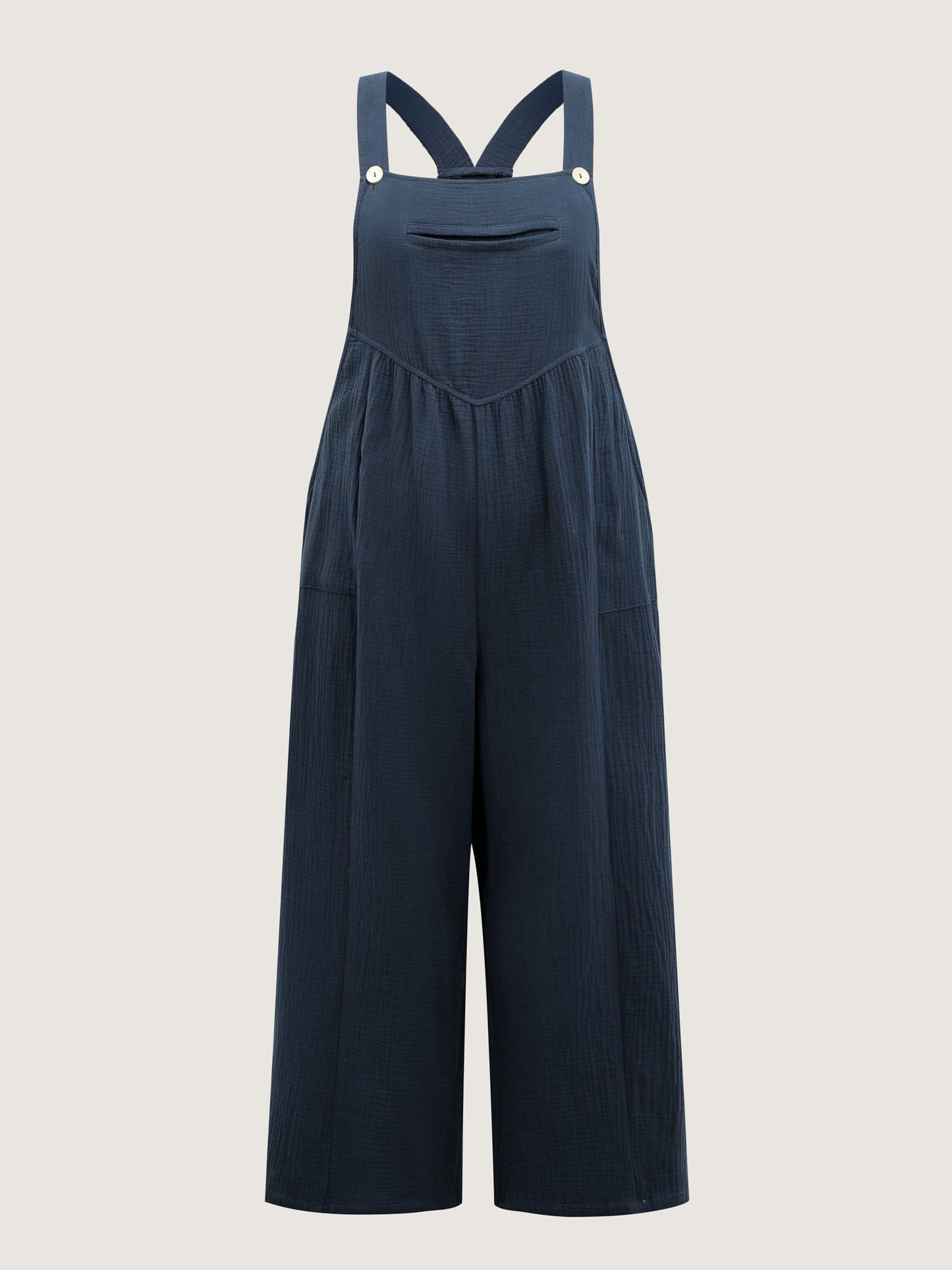 Pure Cotton Adjustable Easy Waist Jumpsuit