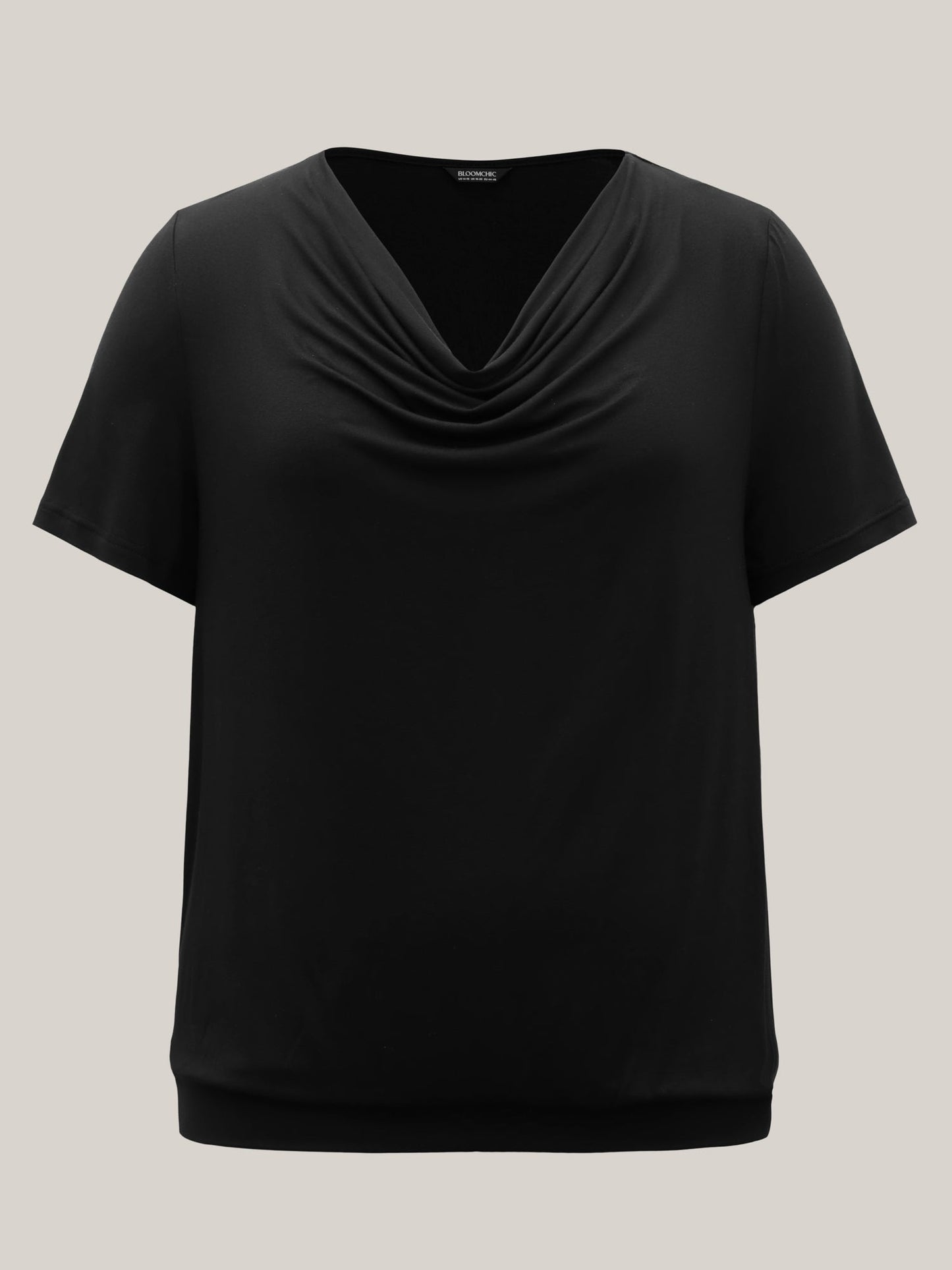 Cowl Neck Relaxed Plain Knit Top