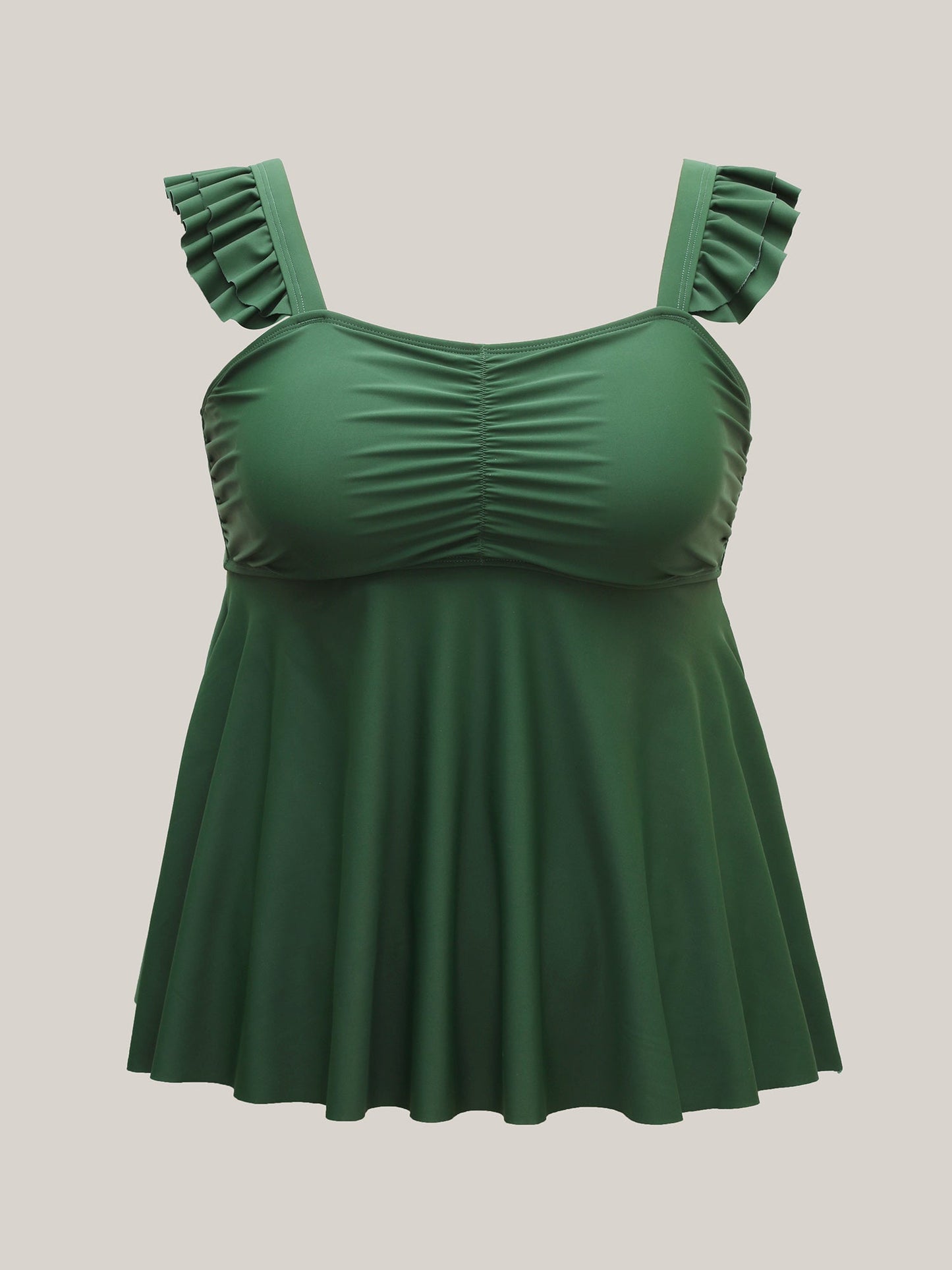 Ruffled Straps Cinched Swim Dress