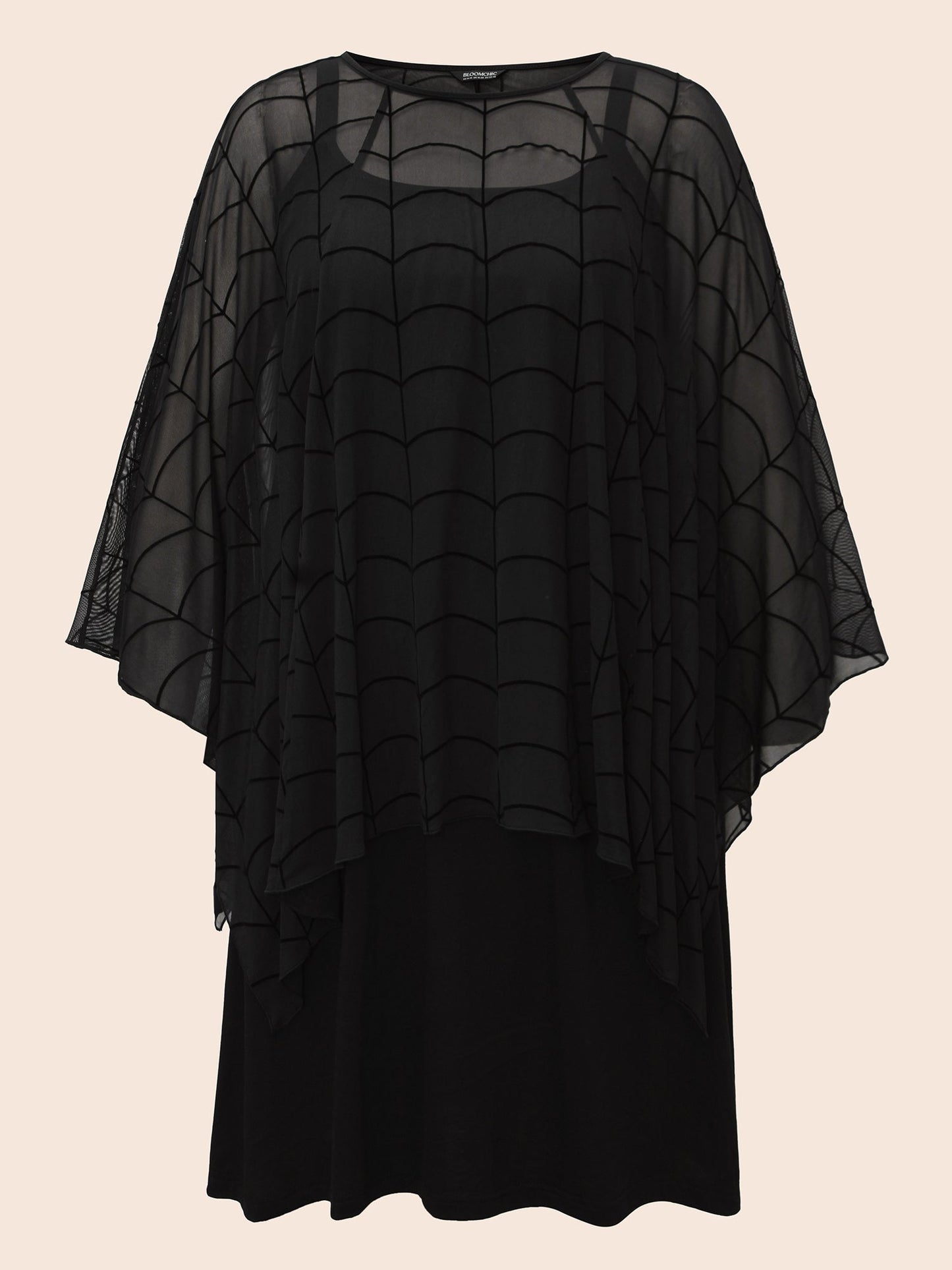 Spider Web Textured Two-Piece Tank Style Dress