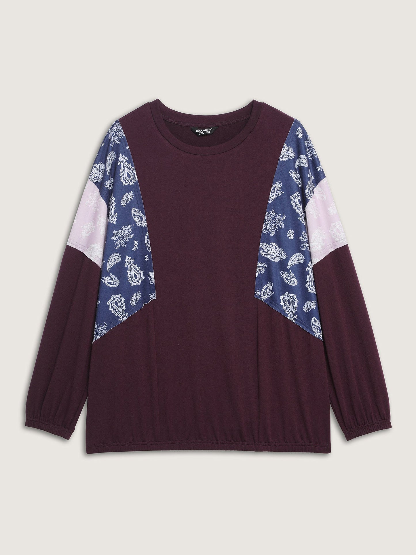 Floral Print Contrast Relaxed-Fit Sweatshirt