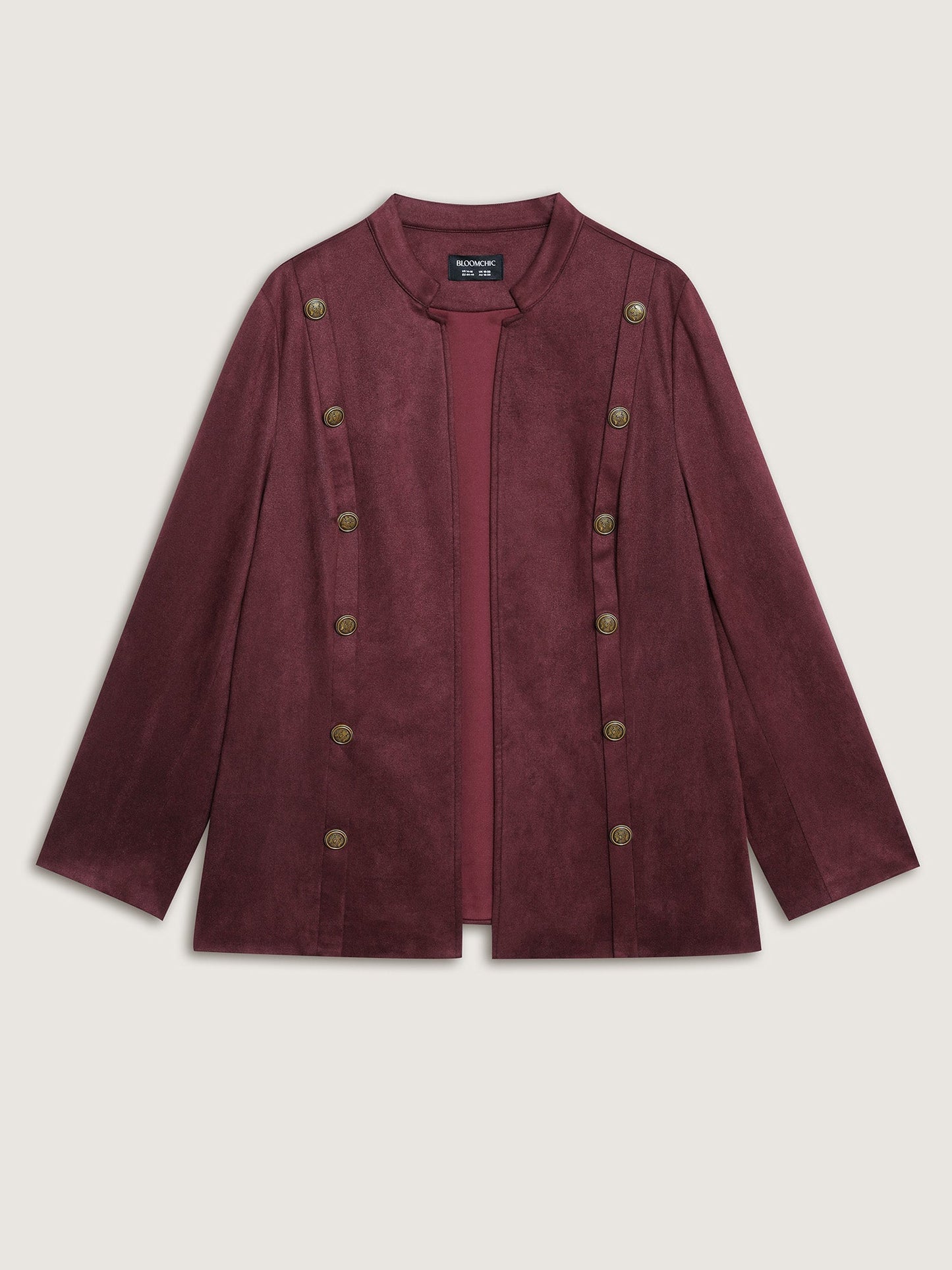 Airy Suede Bronze Button Detail Jacket